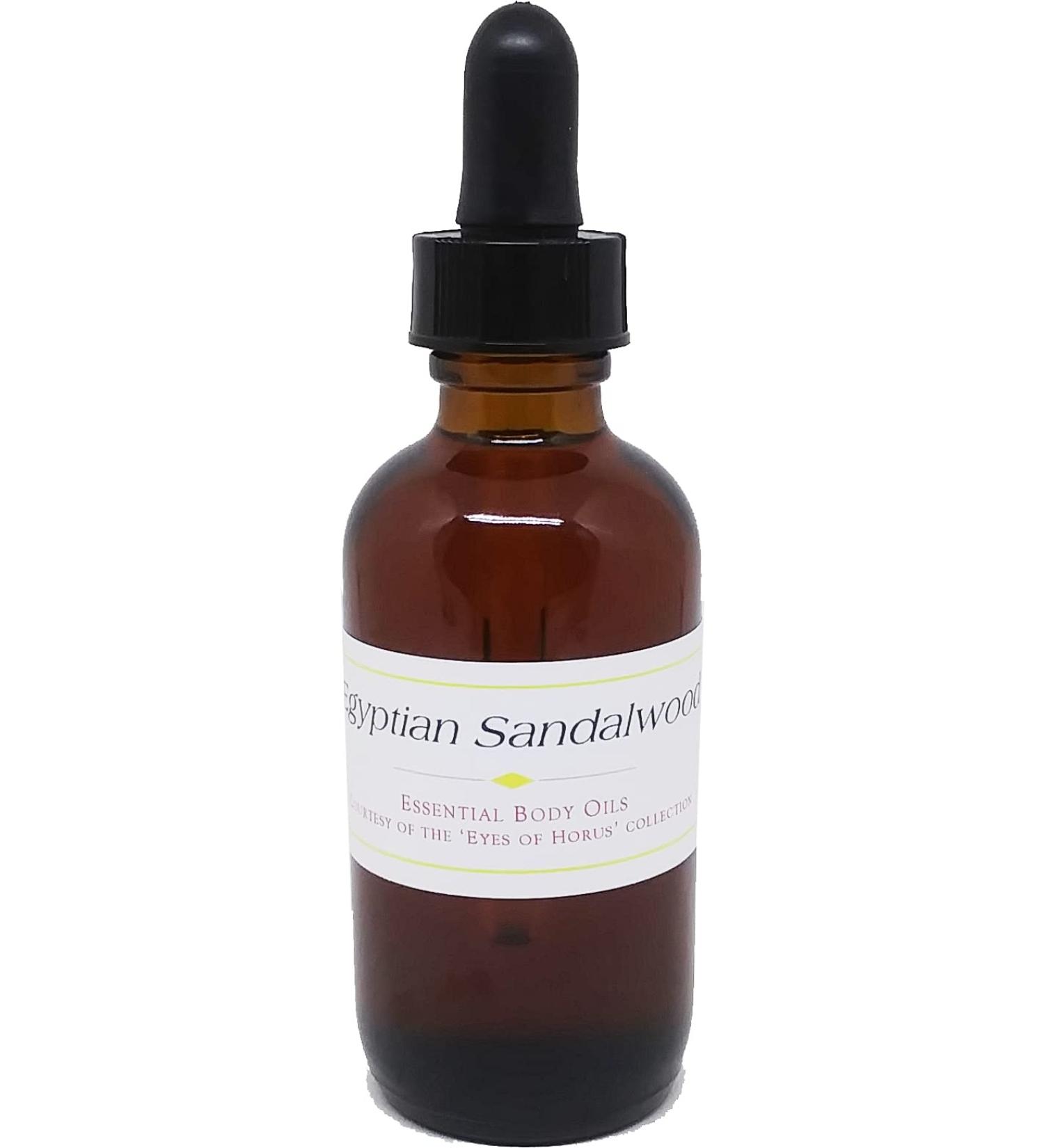 Sandalwood: Egyptian Scented Body Oil Fragrance Glass Dropper Top - Brown - 2 oz. - ID#23191 2 Fl Oz (Pack of 1)