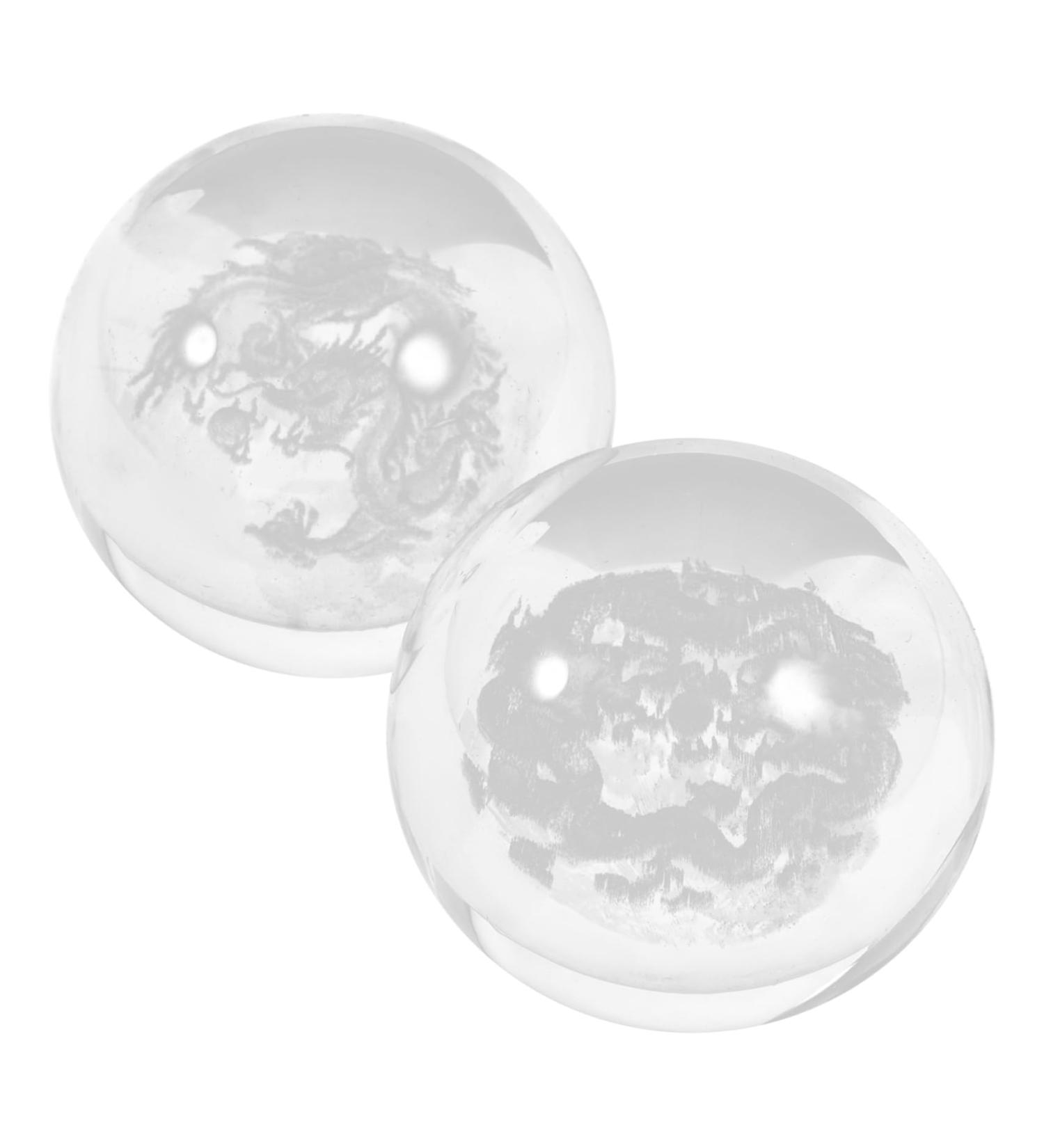 Minkissy 2pc Crystal Massage Balls - Relaxing Hand Massage Globes for Wellness & Stress Relief | Healthy Household Massage Device - Buy Online on GoSupps.com