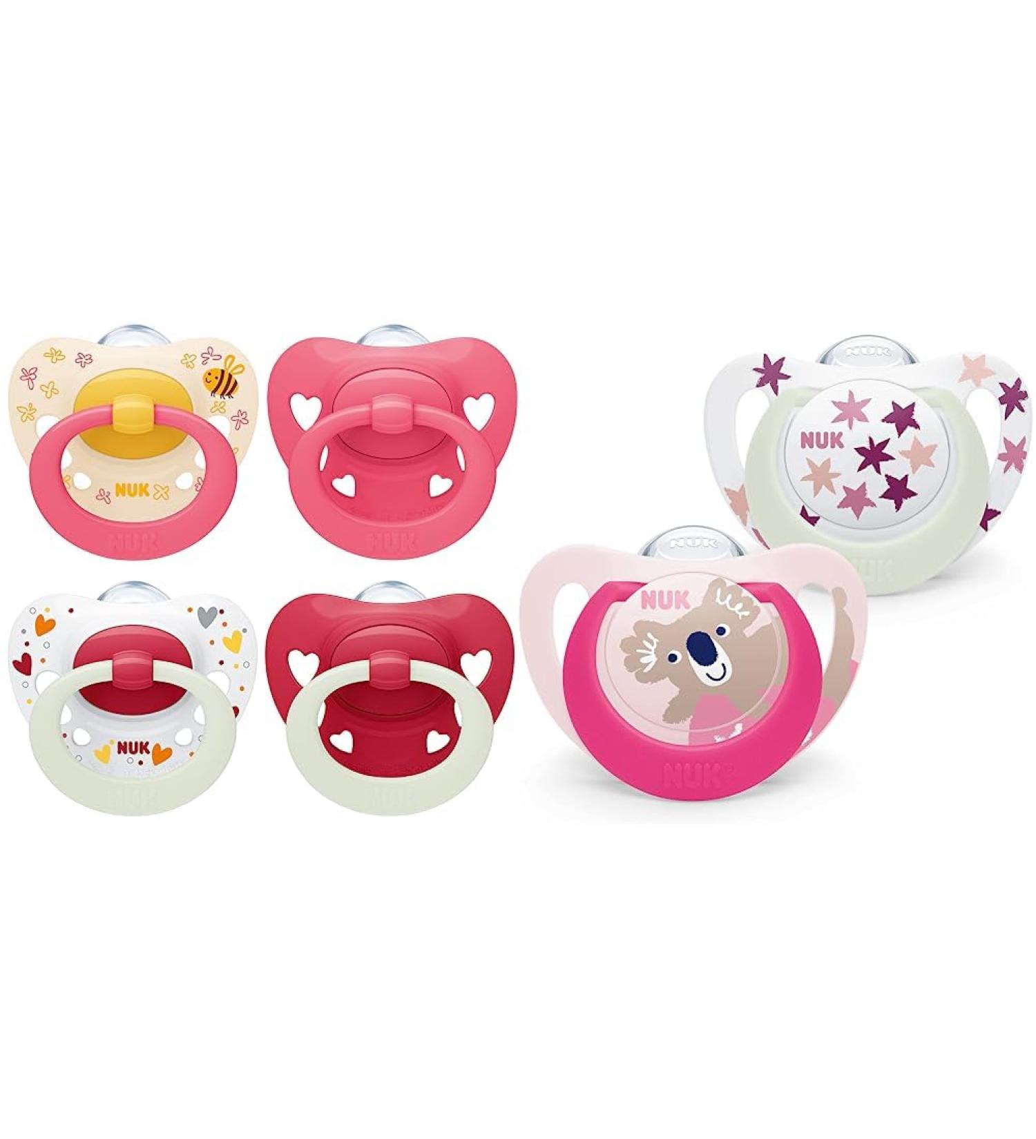 NUK Signature Day & Night Baby Dummy 18-36 Months Soothes 95% of Babies 4 Count & Star Baby Dummy | 18-36 Months | Day & Night Soothers | 2 Count Pink 18-36m 2023 4 Pack + 2 Count - Buy Online on GoSupps.com