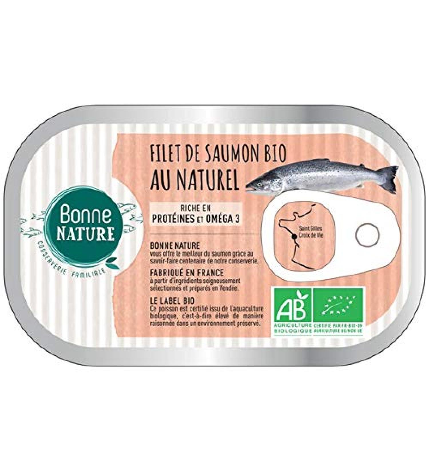 Bonne Nature - Filet De Saumon Bio Au Naturel 125G - Unit  - Buy Online on GoSupps.com