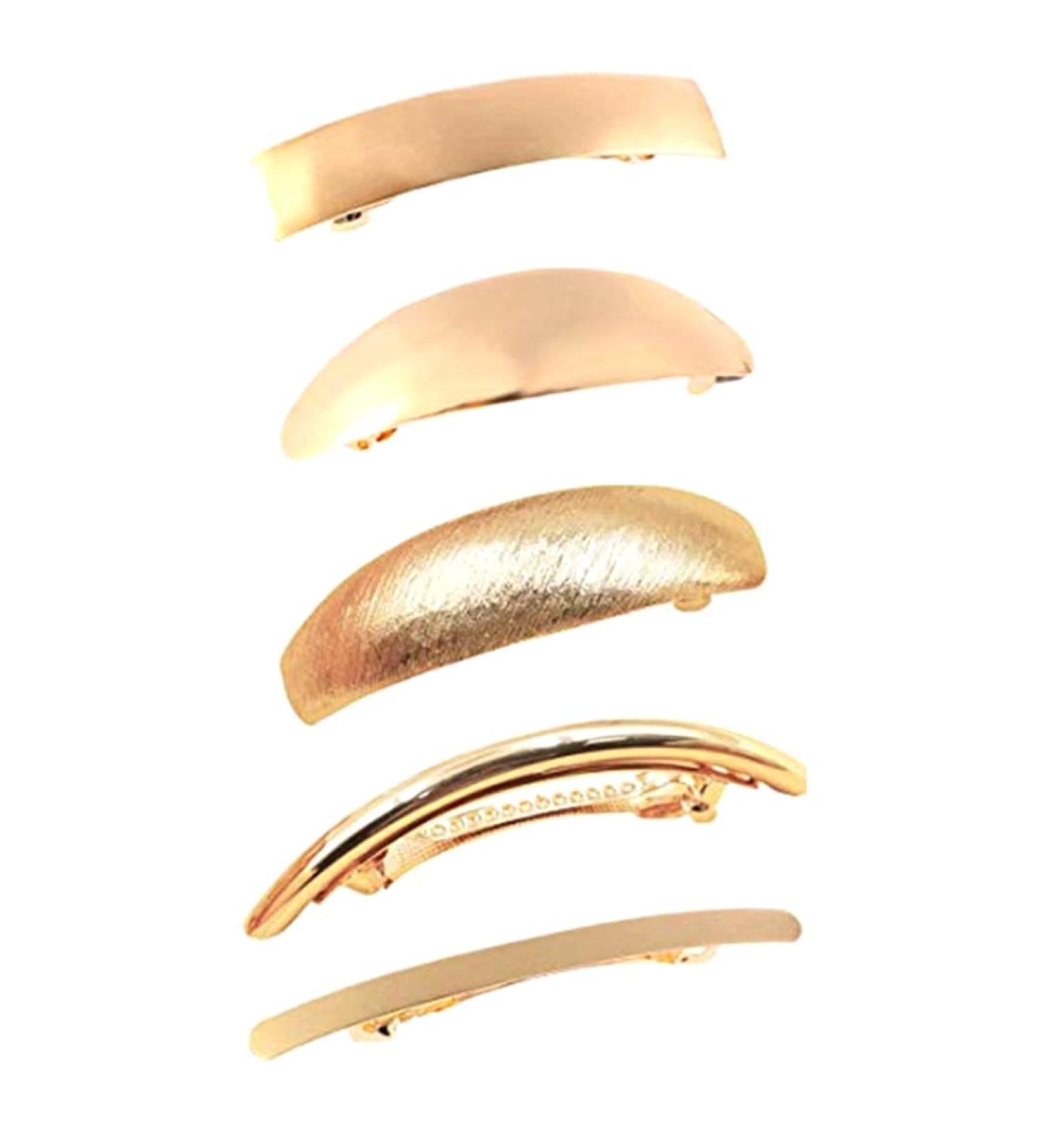 Buy Retro Gold Metal Snap Clips for Women - Large French Barrettes & Hair Accessories - Buy Online on GoSupps.com