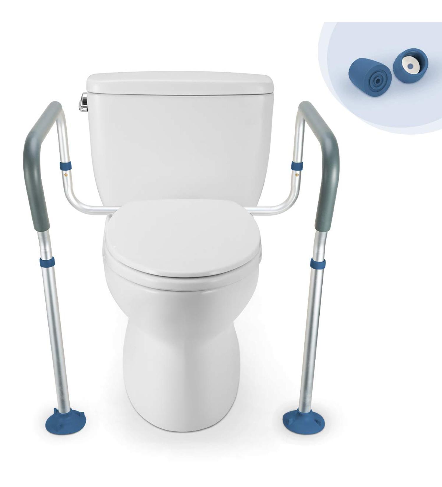 GreenChief Toilet Safety Rail  Medical Bathroom Safety Frame for Elderly  Handicap and Disabled - Adjustable Handrails for Toilet Seat Grab Bar Toilet Handrails Helper  2 Additional Rubber Tips 1 Count (Pack of 1) - Buy Online on GoSupps.com