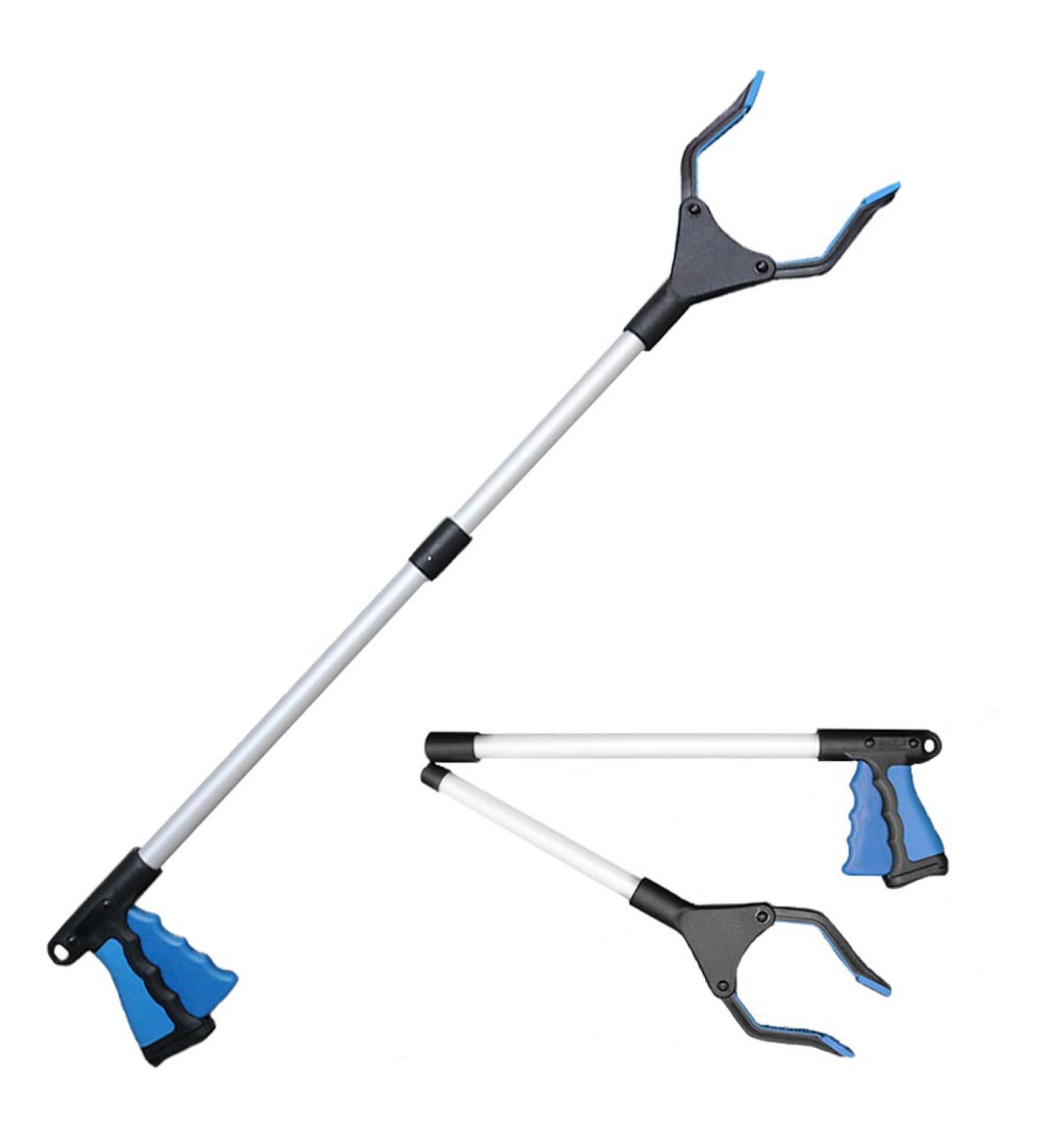 Reacher Grabber Tool Pickup Tool Reaching Assist Tool for Trash Pick Up Nabber Litter Picker 82cm Foldable Grabber Reacher for Elderly Lightweight Extra Long Handy Trash Claw Grabber Arm Extension Blue - Buy Online on GoSupps.com