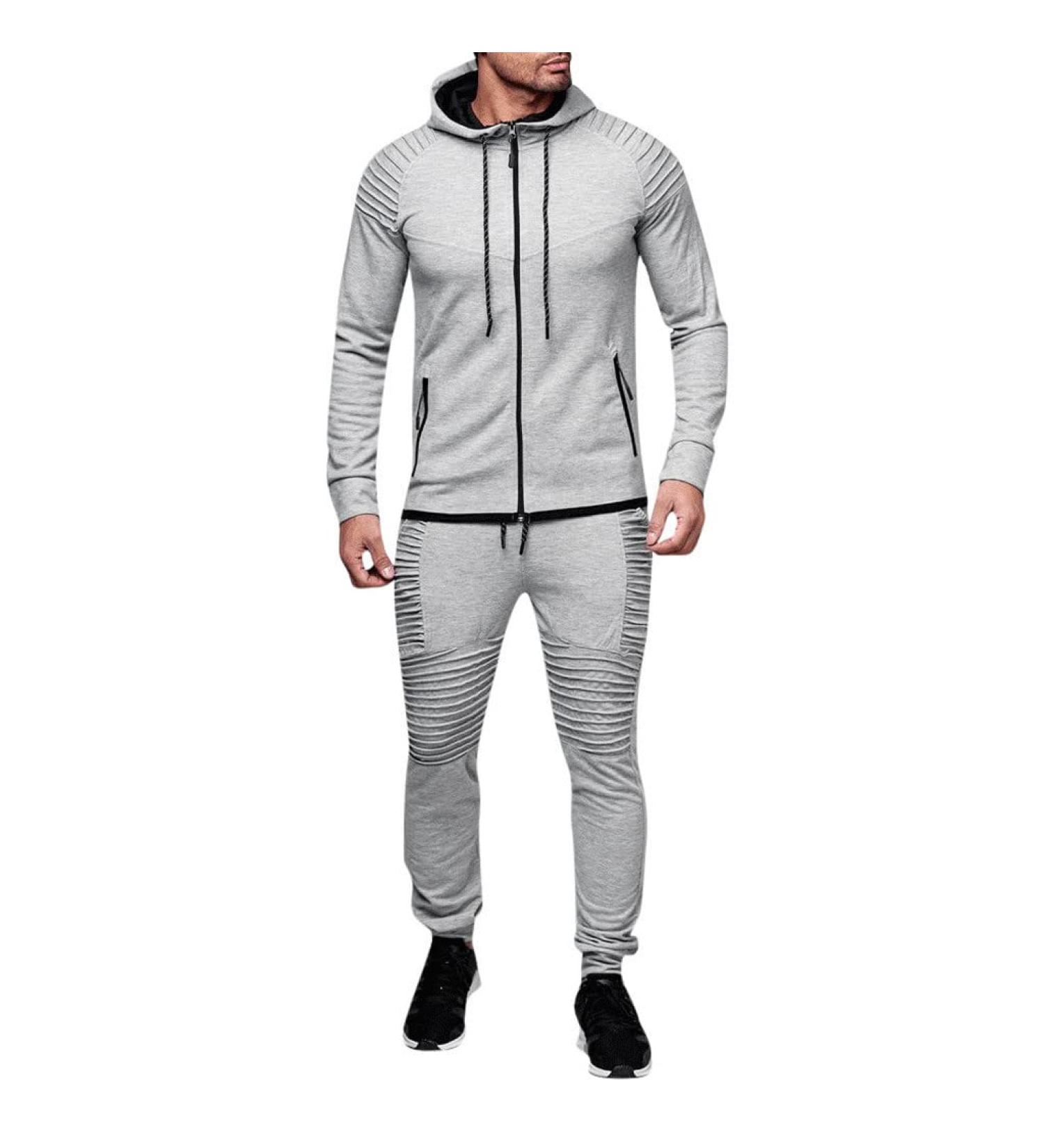 Hanxiulin Men's Long Jogging Suit - Autumn & Winter Training Sweatshirt & Pants for Ultimate Comfort | Leisure Wear - Buy Online on GoSupps.com