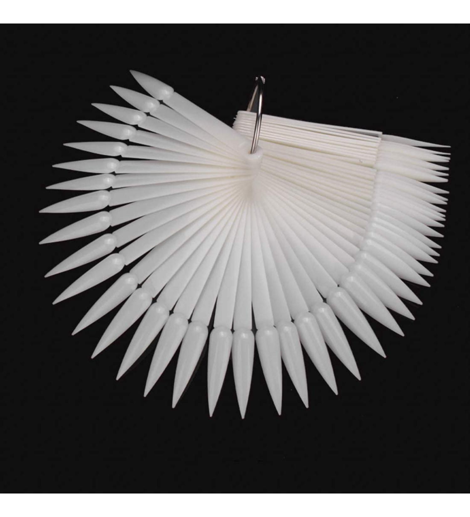 Beauticco 50X Nail Art Tips Colour Pop Sticks Display Fan - Natural Stiletto False Nail Practice Starter Ring - Buy Online on GoSupps.com