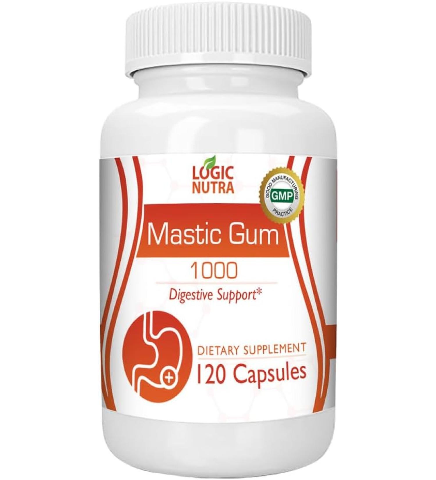 Logic Nutra Premium Mastic Gum 1000mg Digestive support - 120 Capsules - Buy Online on GoSupps.com
