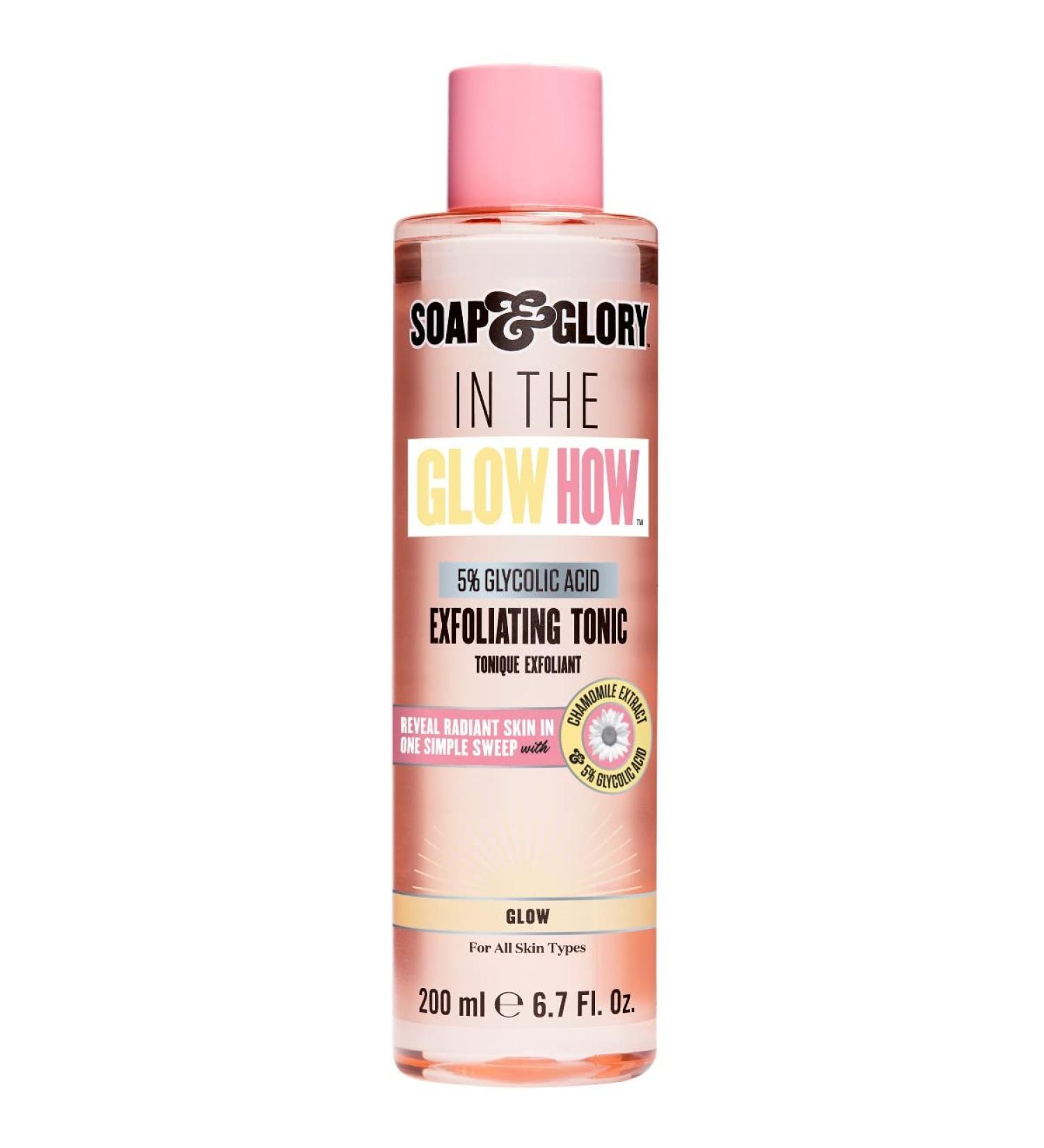 Buy Soap & Glory In The Glow Vitamin C & Glycolic Acid Exfoliating Tonic | Gentle Toner + Chamomile Extract for Brighter Healthier Skin (200ml) - International Shipping Available - Buy Online on GoSupps.com
