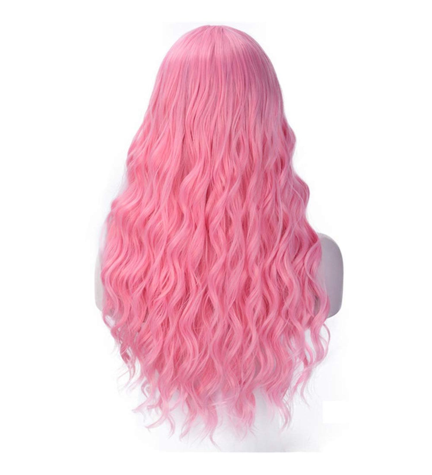 Shop 26-Inch Pink Liu Haibo Heat-Resistant Synthetic Wig - Long Mixed Brown Women Wig for International Shipping - Buy Online on GoSupps.com