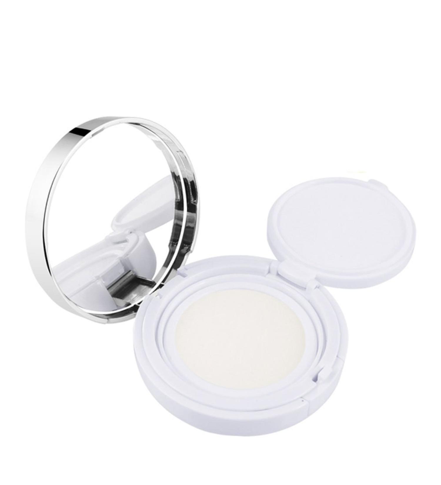 15 ml Luxury Reusable Eye Cream Container with Silver Rim - Portable Makeup Case with Sponge & Mirror for BB Cream & Foundation - Buy Online on GoSupps.com