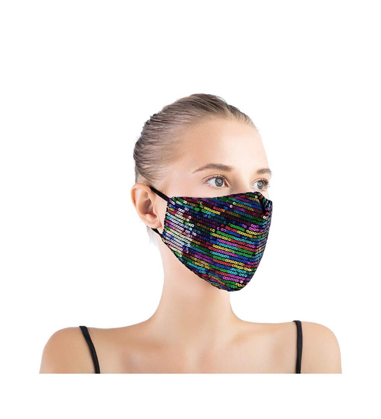 Yimidear Adult Bling Sequins Mouth Protection - Reusable Washable Dust Mask with 2 Active Coal Filters for Running & Cycling - Buy Online on GoSupps.com