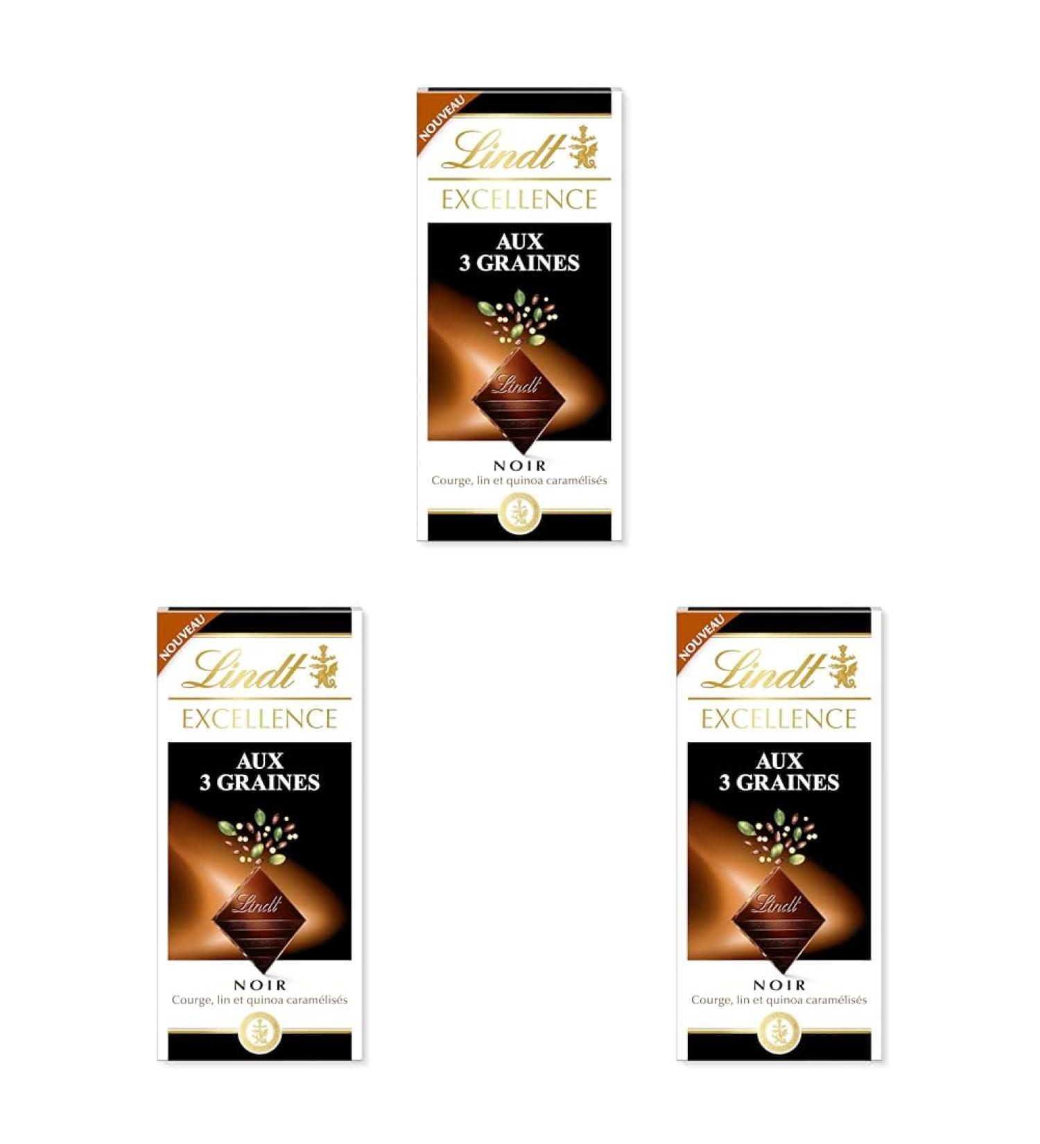 EXCELLENCE NOIR AUX TROIS GRAINES Tablette 100 g (Lot de 3) Trois Graines 100g (Lot de 3) - Buy Online on GoSupps.com