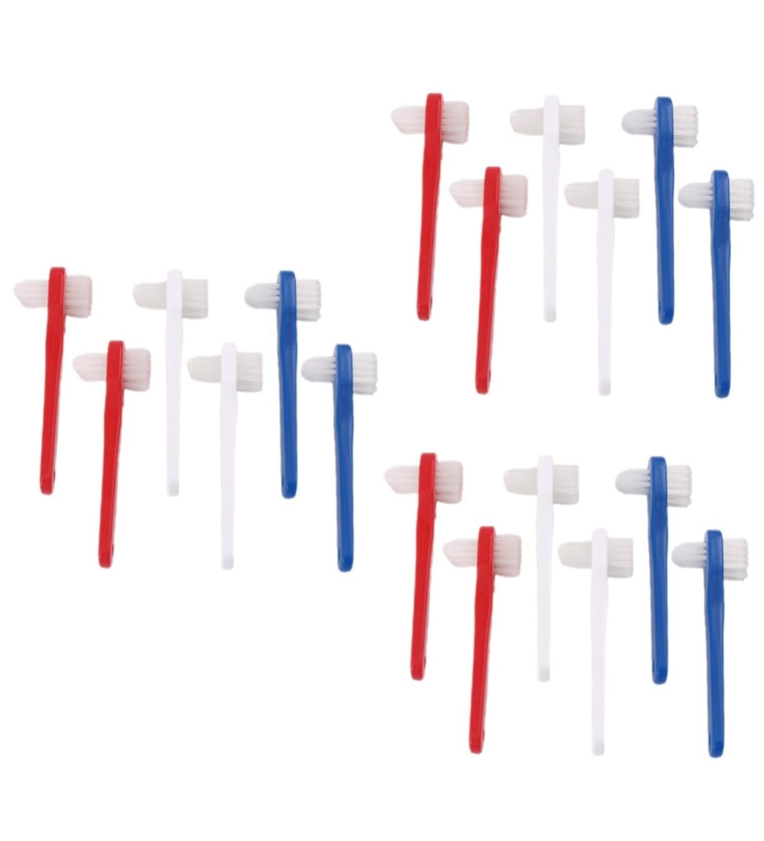 Partykindom 18-Piece Double-Headed Toothbrush Set for Travel & Camping | Prosthesis & False Teeth Cleaner - Buy Online on GoSupps.com