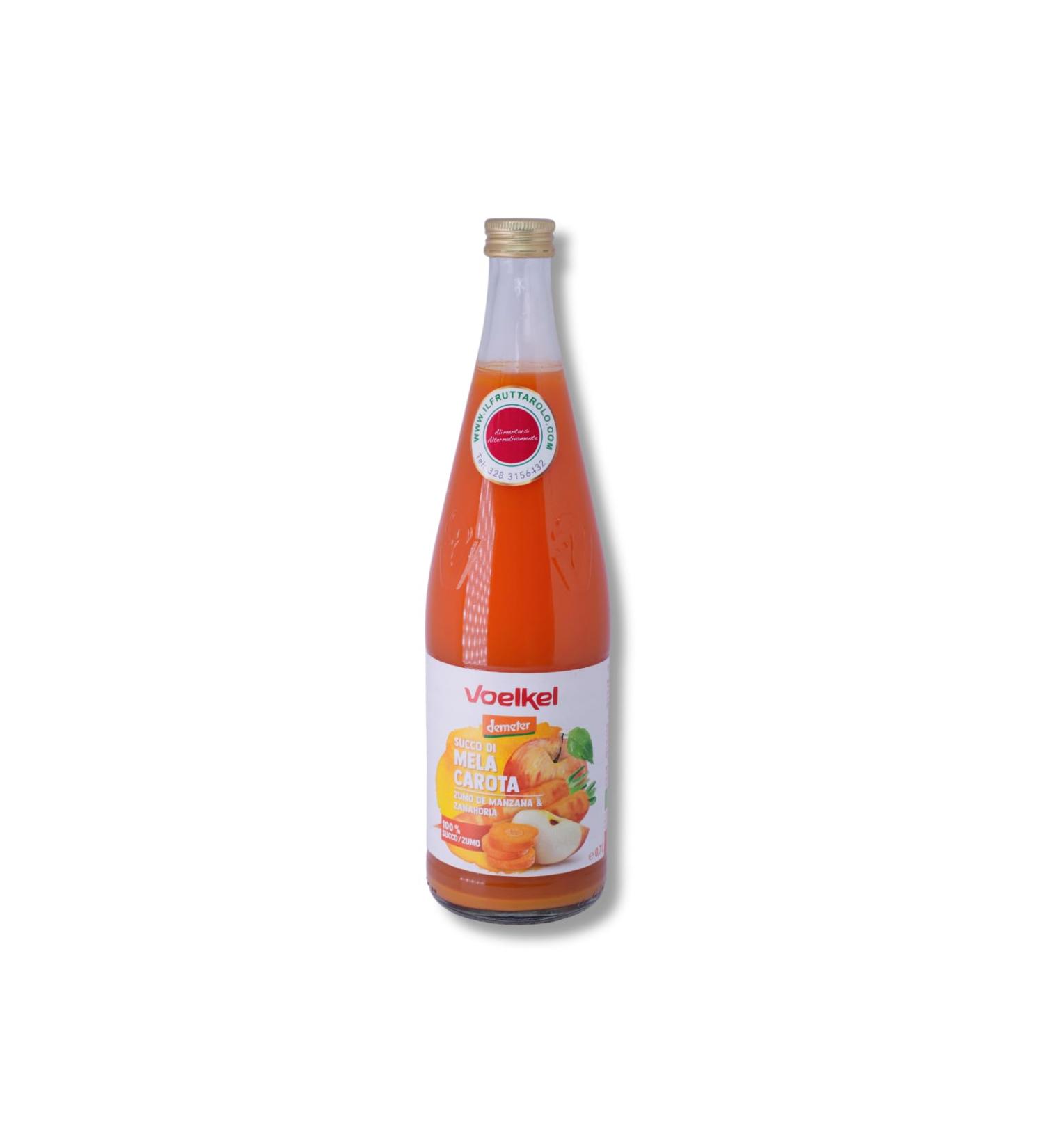 JUS DE POMME ET CAROTTE BIODYNAMIQUE MIOLOGIQUE 700 ML sans sucre ajout VOELKEL