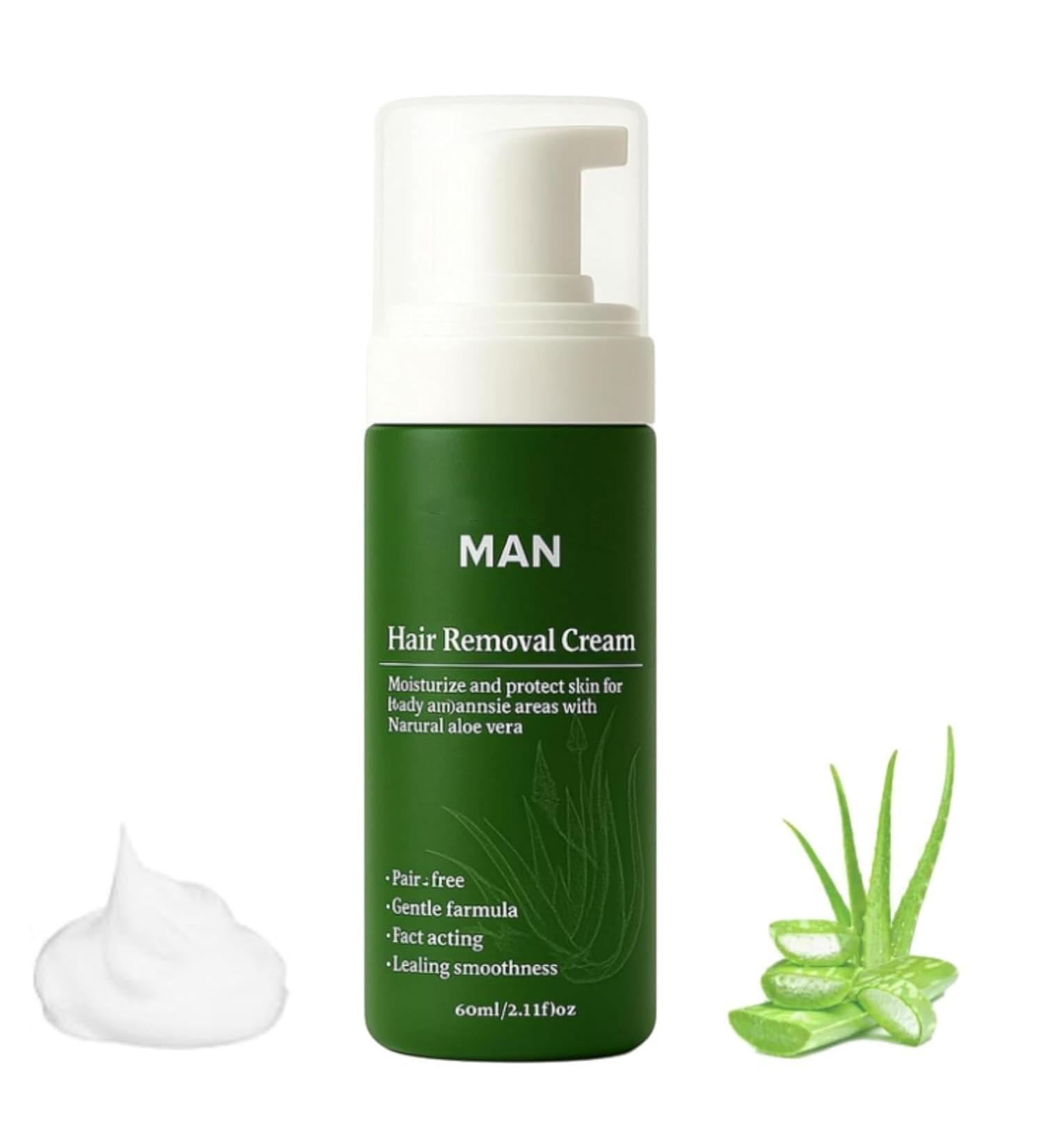 Cr me d pilatoire pour hommes formul e l'aloe vera naturel une mousse d pilatoire douce et rapide pour le visage et le corps. Hydratante et non collante - Buy Online on GoSupps.com