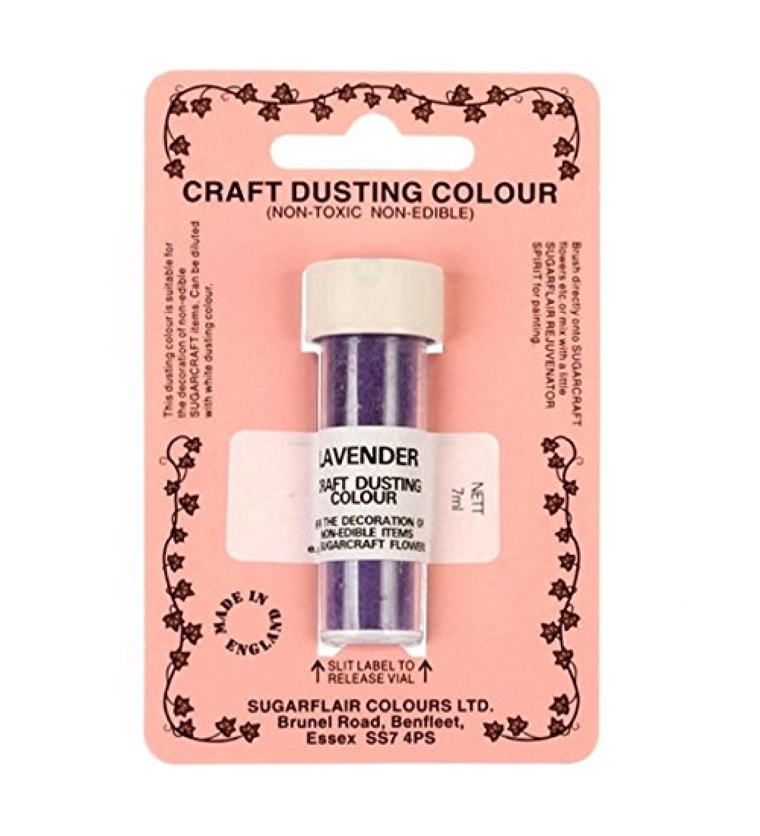 Sugarflair Craft Dusting Colour Powder Dust Decorating Non-Toxic 7 ml - LAVENDER