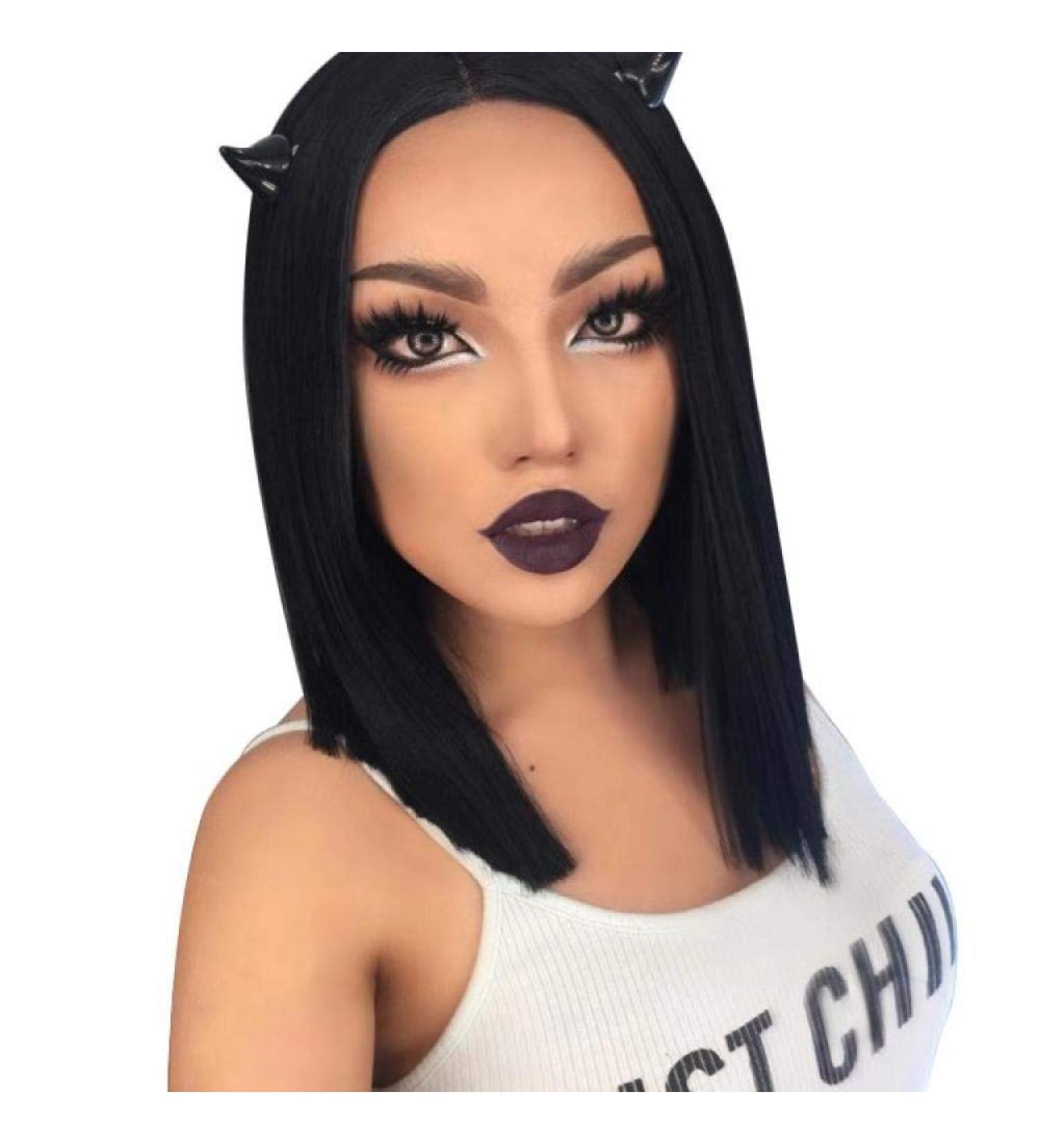 Shop Long Straight Wigs for Women - European & American Styles in Light Brown & Natural Black - Fashion Trend Bangs - Buy Online on GoSupps.com