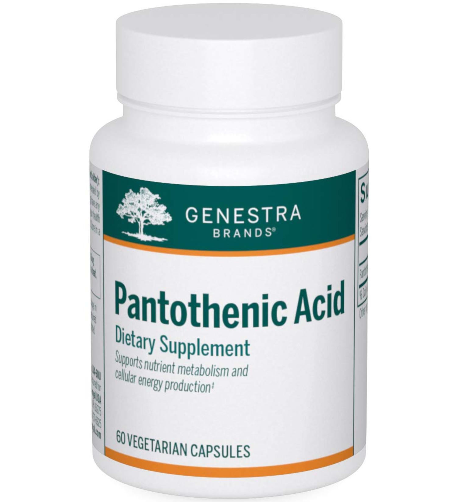 Genestra Pantothenic Acid (Vitamin B5) 60 Capsules - Supports Metabolism, Energy, and Skin Hydration - Buy Online on GoSupps.com