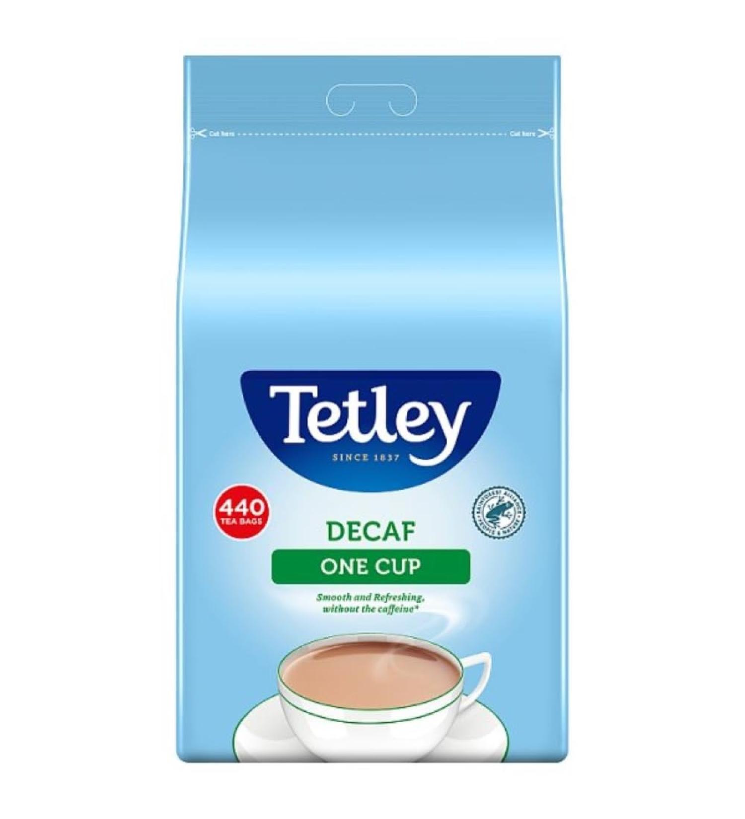  SHESTORE24 Tetley Decaf One Cup 440 Tea Bags: Decaffeinated English black tea without caffeine from England in a large resealable 440g pack - Buy Online on GoSupps.com