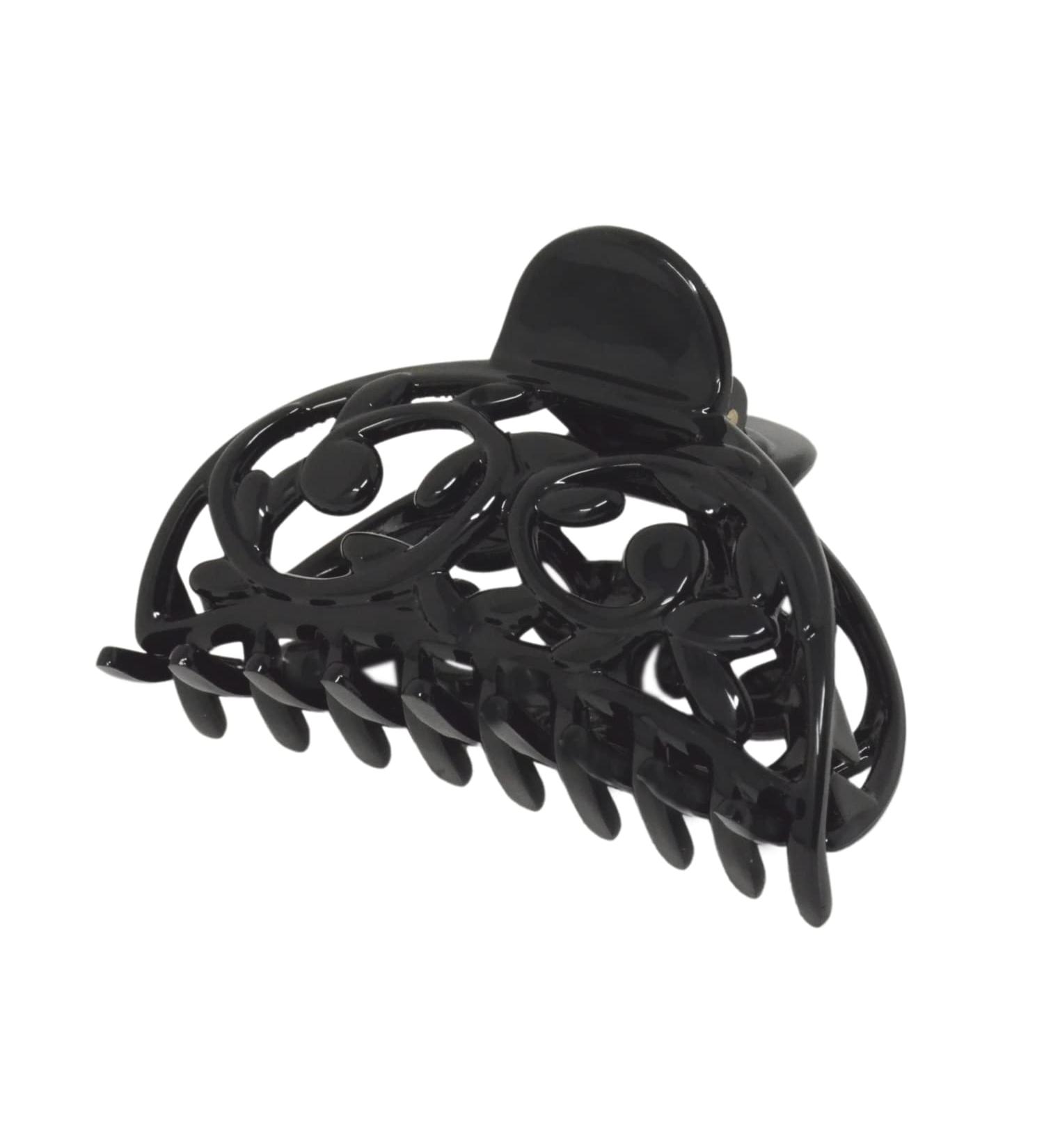Parcelona French Jardin Black Medium Celluloid Jaw Hair Claw Clip - Buy Online on GoSupps.com