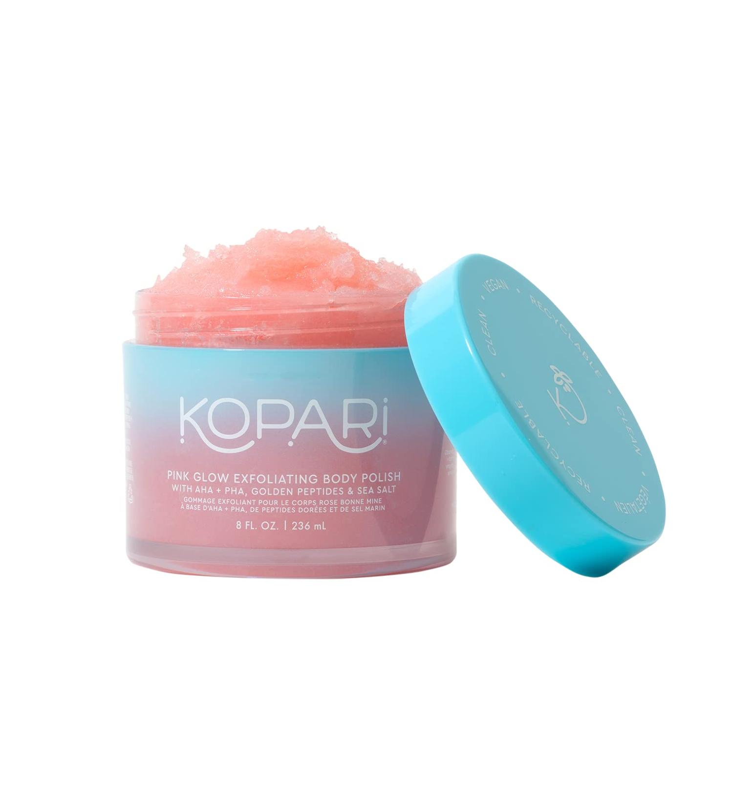Kopari Exfoliating Body Scrub - Natural AHA Vegan Body Polish for Women Pink Haze 8oz | Buy Internationally - Buy Online on GoSupps.com