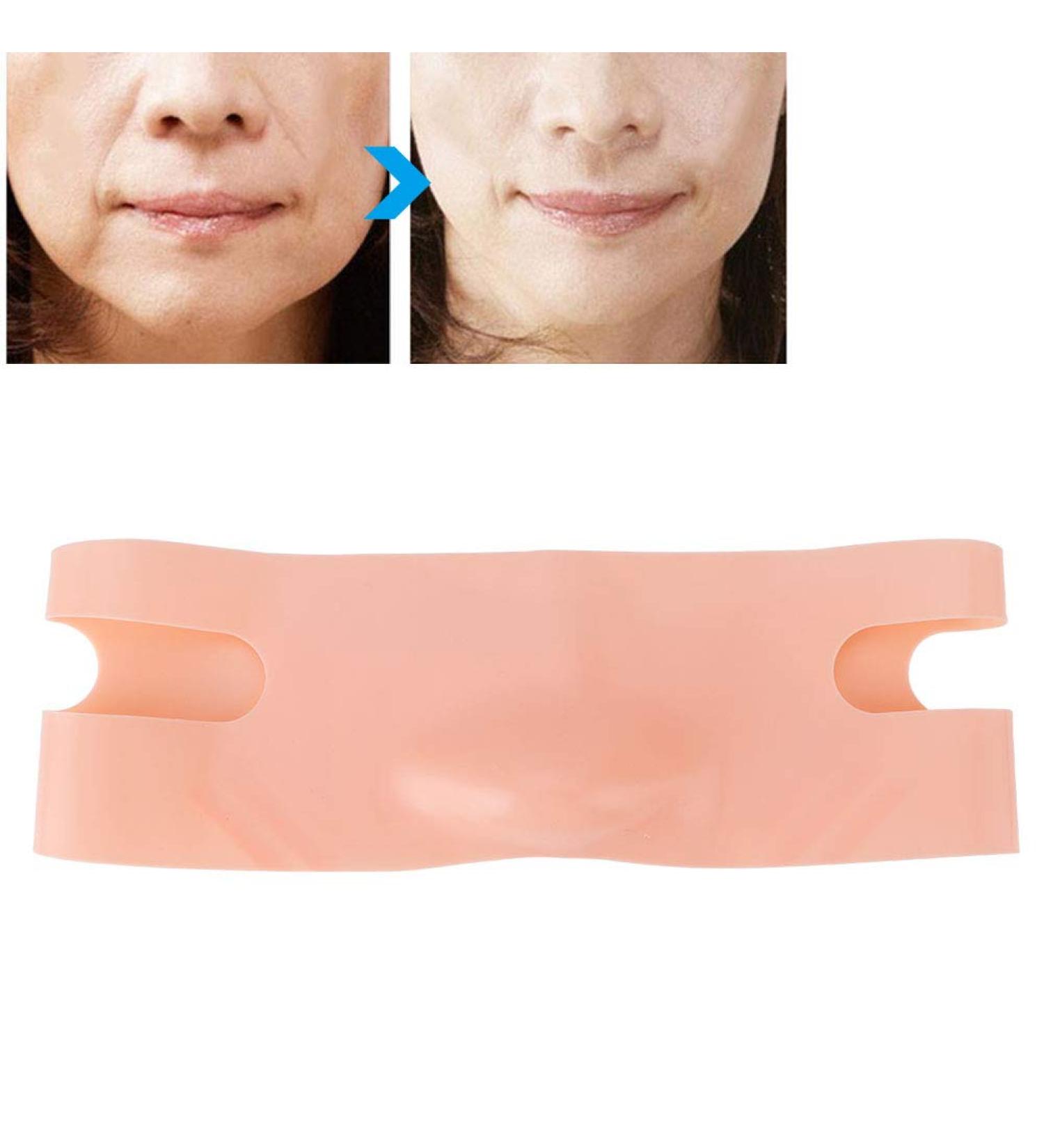 Silicone Face Slimming Strap V Line Mask | Chin Cheek Lift Up Band for Anti-Wrinkle Face Lifting | Facial Slimming Belt for Double Chin Reduction - Buy Online on GoSupps.com