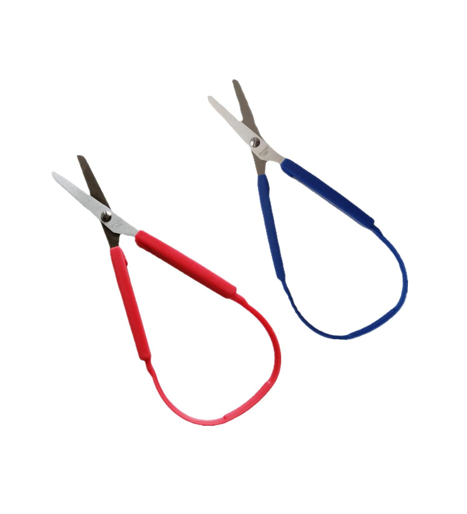 2-Piece Stainless Steel Loop Scissors - Self-Opening Easy Grip for Kids & Adults | International Shipping - Buy Online on GoSupps.com