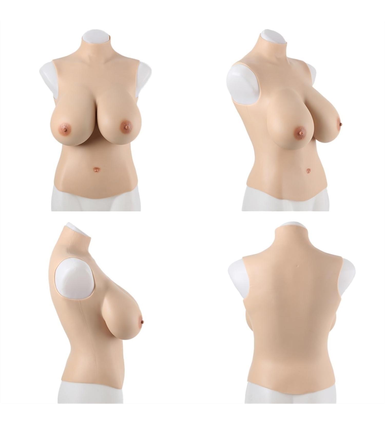 Knobco High Collar Realistic Silicone Breast Forms - Mastectomy Prosthesis & Chest Enhancer for Weddings Halloween Cosplay - G Yellow Skin - Buy Online on GoSupps.com
