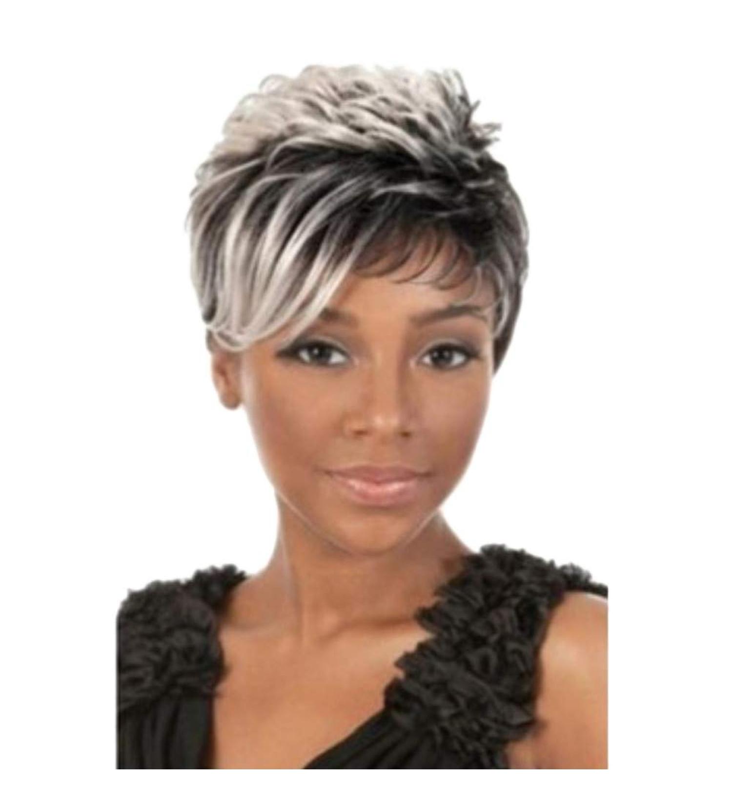 Wig Hair Women Grey Black Short Bob Afro Curly Short Cosplay Curly Synthetic Punker Anime Human