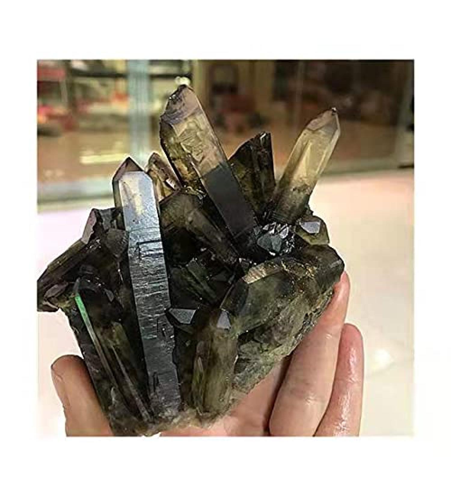 1pc Natural Rock Smoky Quartz Cluster Crystals Stones Home Decoration 200-300g Full of Texture - Buy Online on GoSupps.com