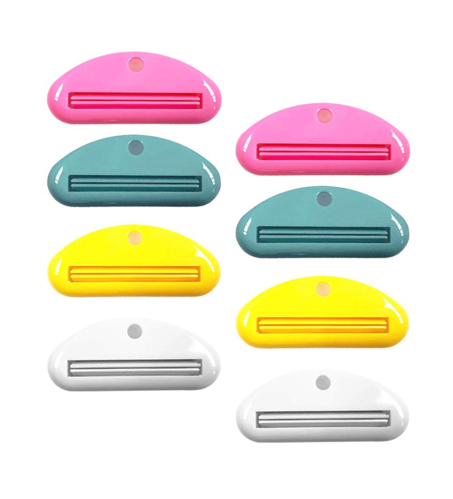 Besylo Toothpaste Tube Squeezer - 8pcs Dispenser for Toothpaste Hand Cream & Cosmetics - Practical Tube Squeezer in Green Red White Yellow - Buy Online on GoSupps.com
