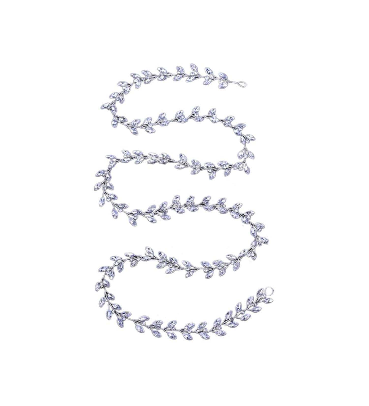 CAZSTYK Hair Chains for Women-Rhinestone Hair Extensions Hair Clip in Hair Braiding Clip Long Flexible Hairpieces Silver - Buy Online on GoSupps.com