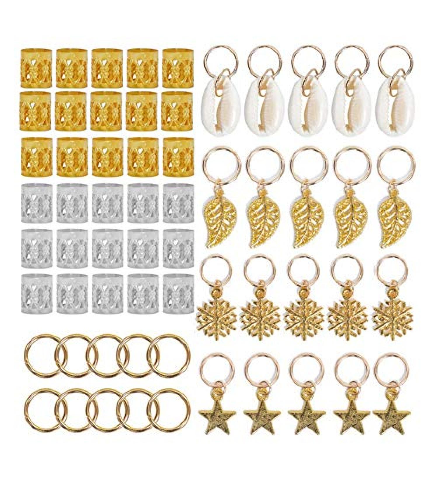 YIZAN 80Pcs African Hair Jewelry - Metal Braid Accessories Dreadlocks Beads & Cuffs for Unique Hair Styles - International Shipping Available - Buy Online on GoSupps.com