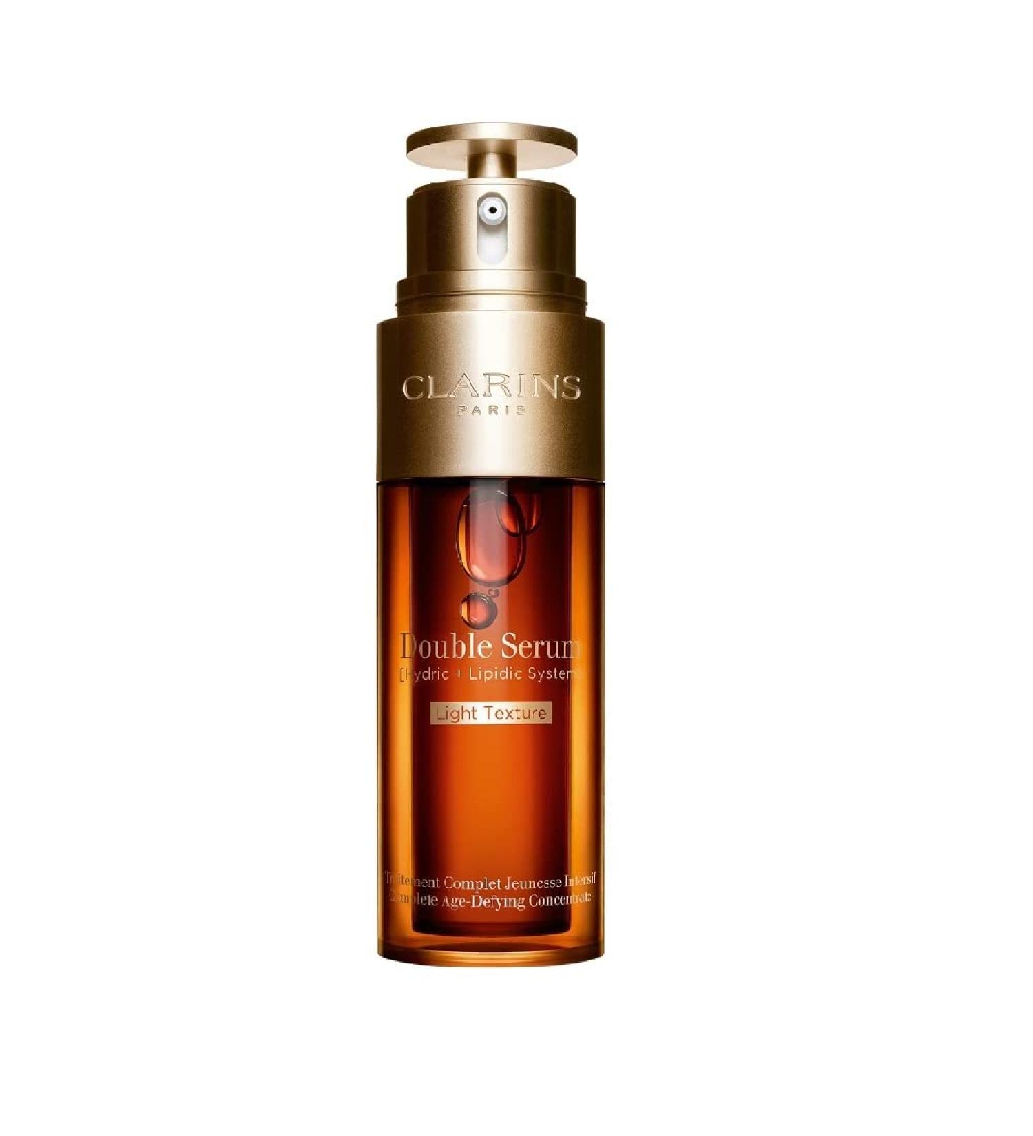 Clarins Double Serum Light | Anti Aging | Firms, Smoothens & Boosts Radiance in 7 Days | 21 Plant Ingredients with Turmeric | Lightweight Formula | Ideal for Oily Skin & Humid Climates - Buy Online on GoSupps.com