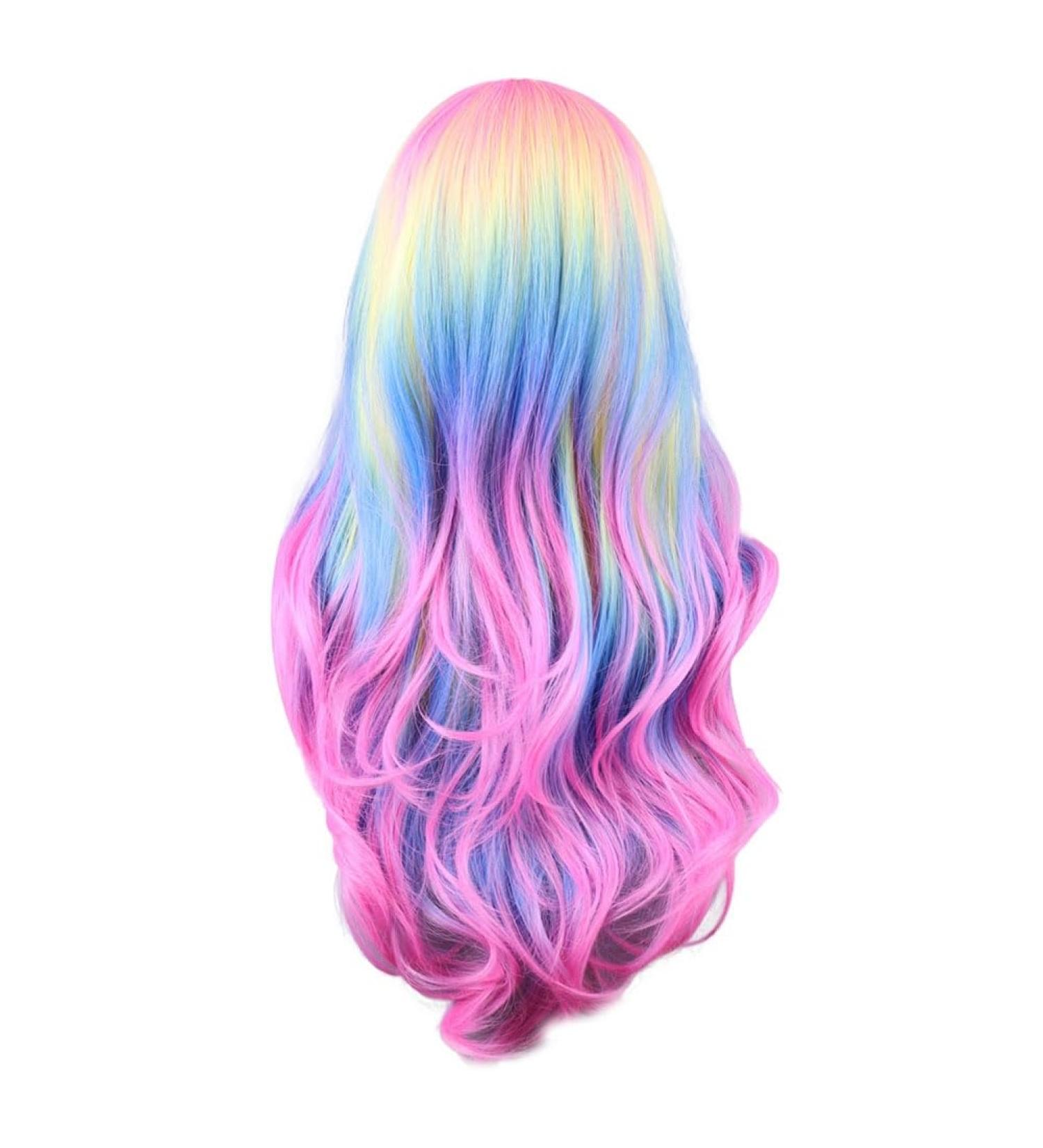 pintoc Colorful Rainbow Wig European & American Cosplay Wig Ghost Festival Wig in the Fringe Simulation Scalp Ghost Festival Wig - Buy Online on GoSupps.com