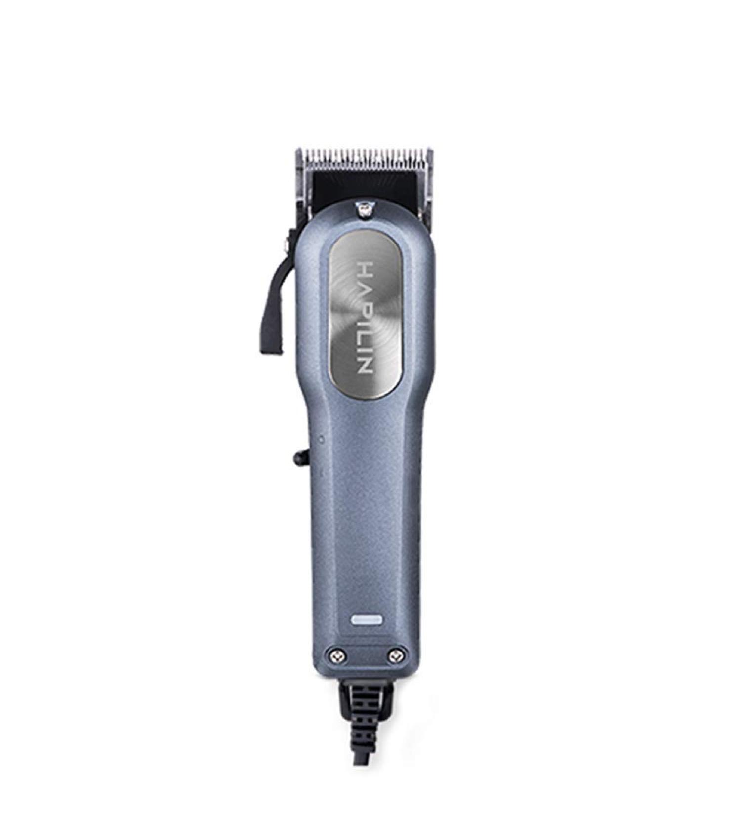 Pro Hair Clipper sharp stainless-steel cutting unit - For hair beard and manscaping - 4 High-tech combs for different lengths - with Blade Lever and lubricating oil. Grey