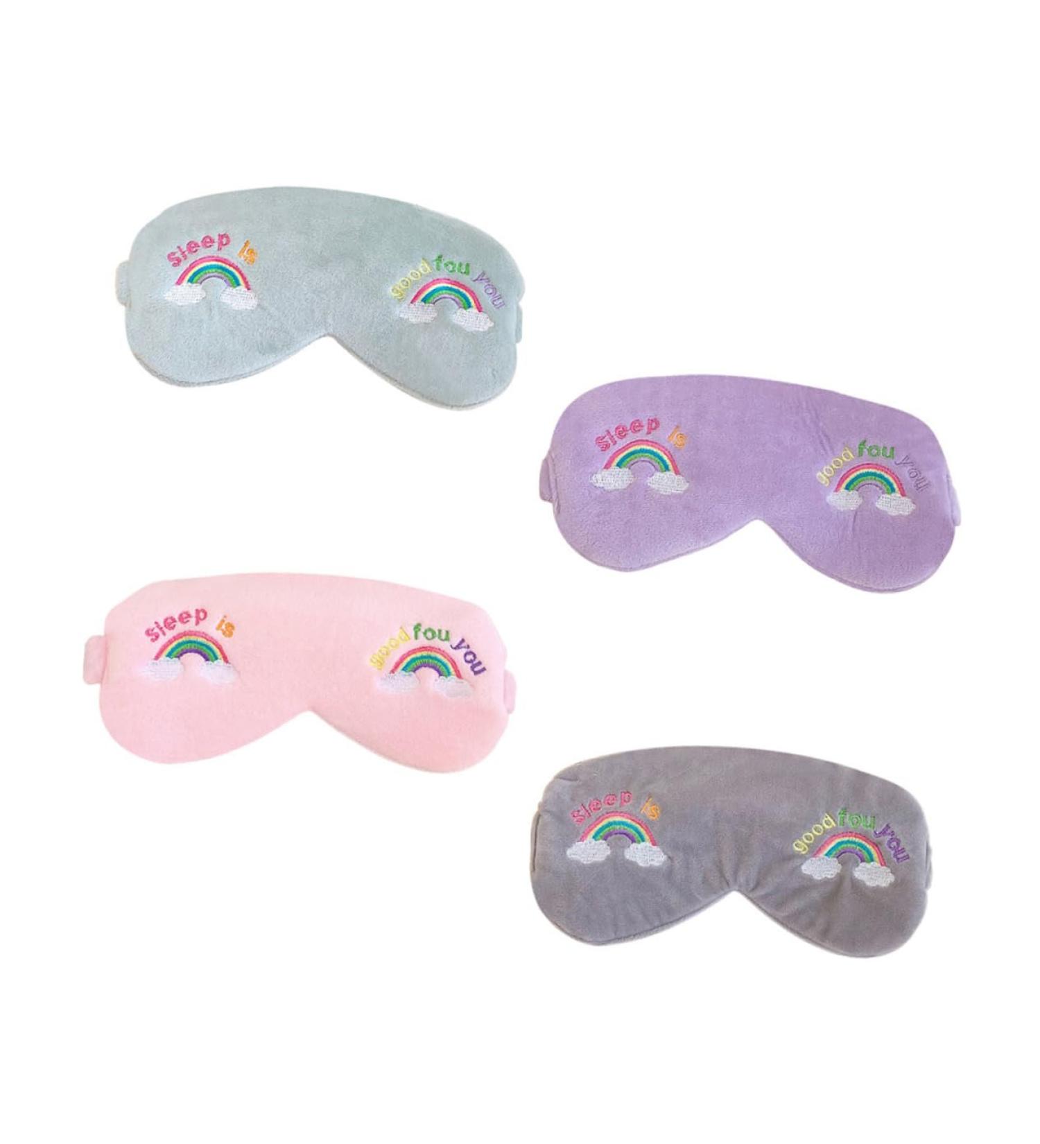 Rainbow Eye Mask Scrunchies Set - 4pcs Hair Ties with Bows and Teeth, Wired Head Wraps for Girls - Buy Online on GoSupps.com