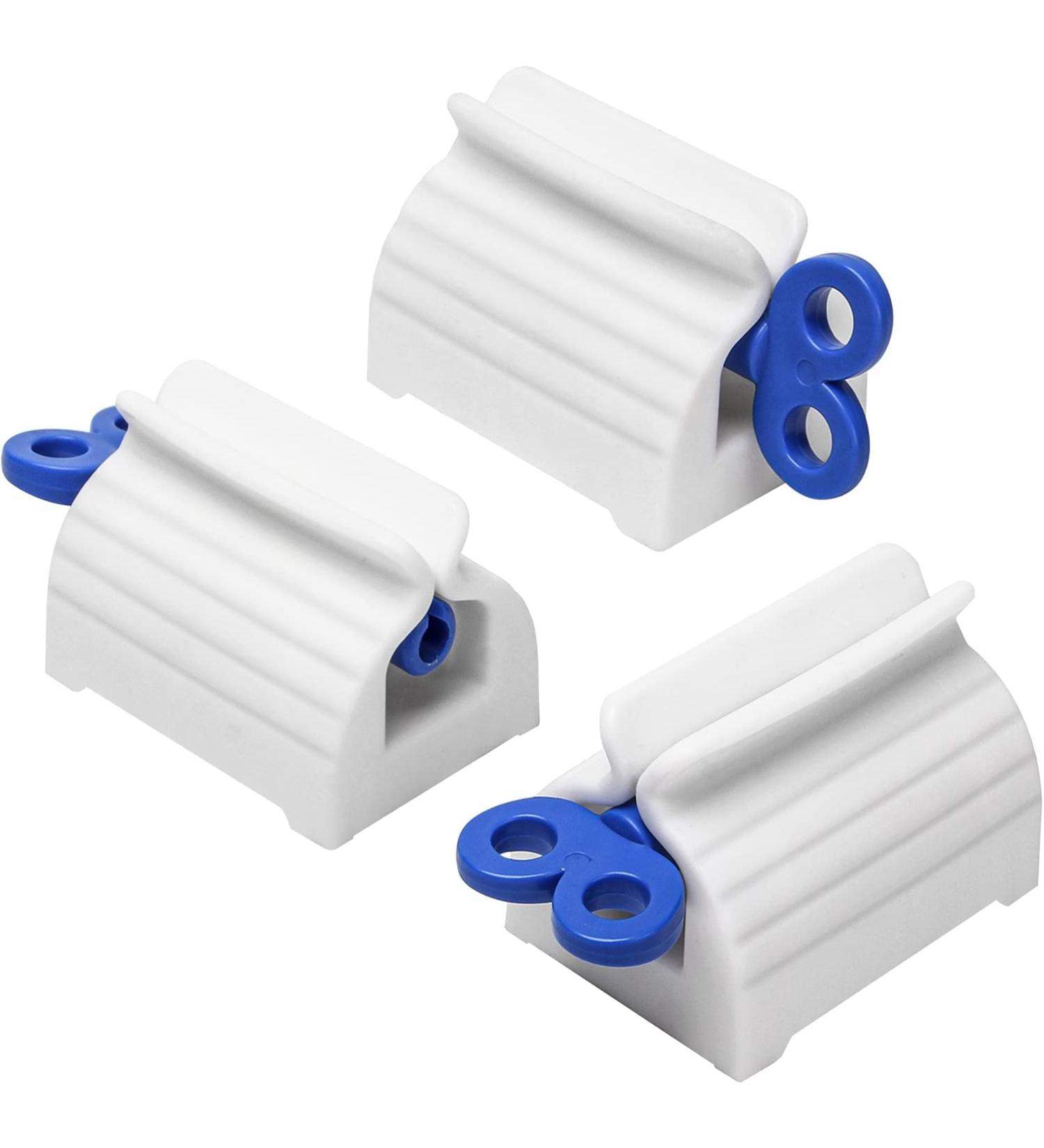 Asqraqo 3-Piece Tube Toothpaste Squeezer Set with Rolling Holder - Blue - Buy Online on GoSupps.com
