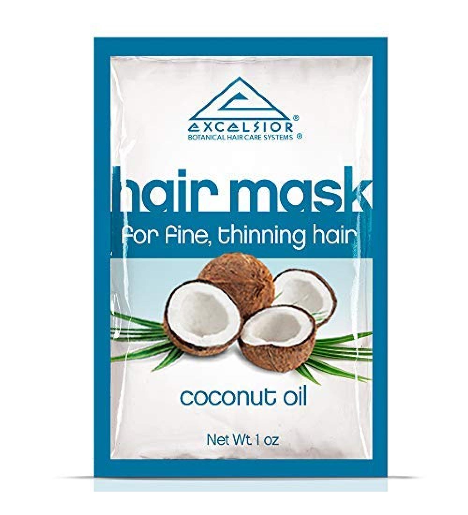 Excelsior Coconut Oil Hair Mask Packette for Fine and Thinning Hair .1 ounce (12-Pack)