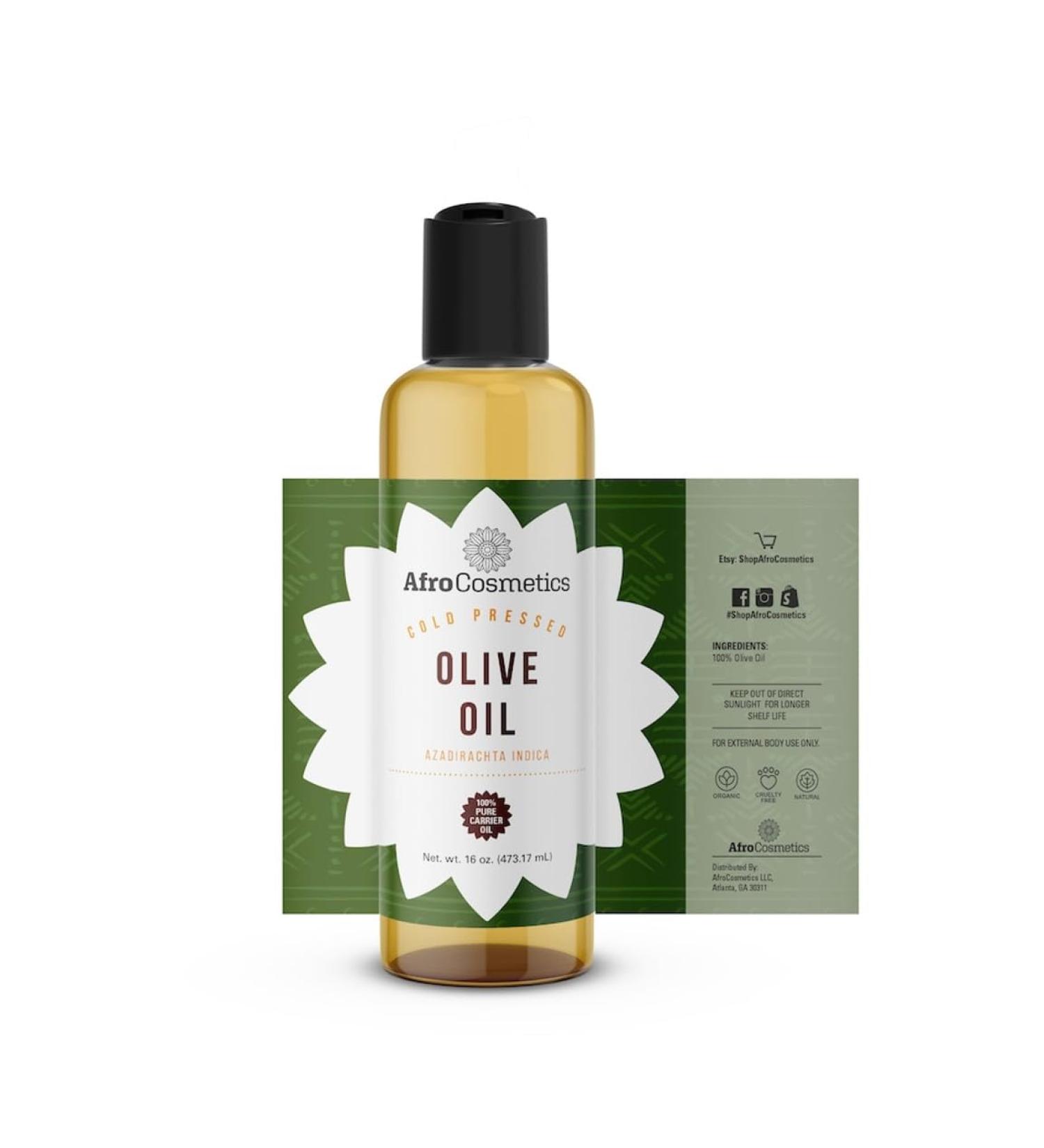 Olive Oil Organic Cold Pressed Moisturizer for Massage Body Hair and Face 8 OZ