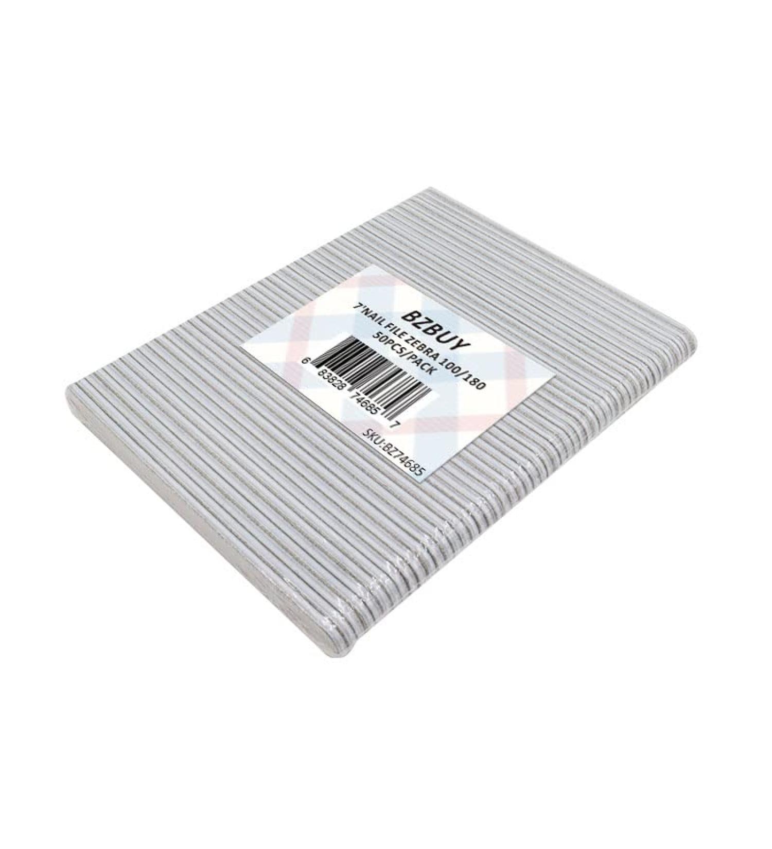 Bzbuy Nail File 50 PCS - Professional Double Sided 100/180 Grit Emery Board for Manicure and Pedicure - Buy Online on GoSupps.com