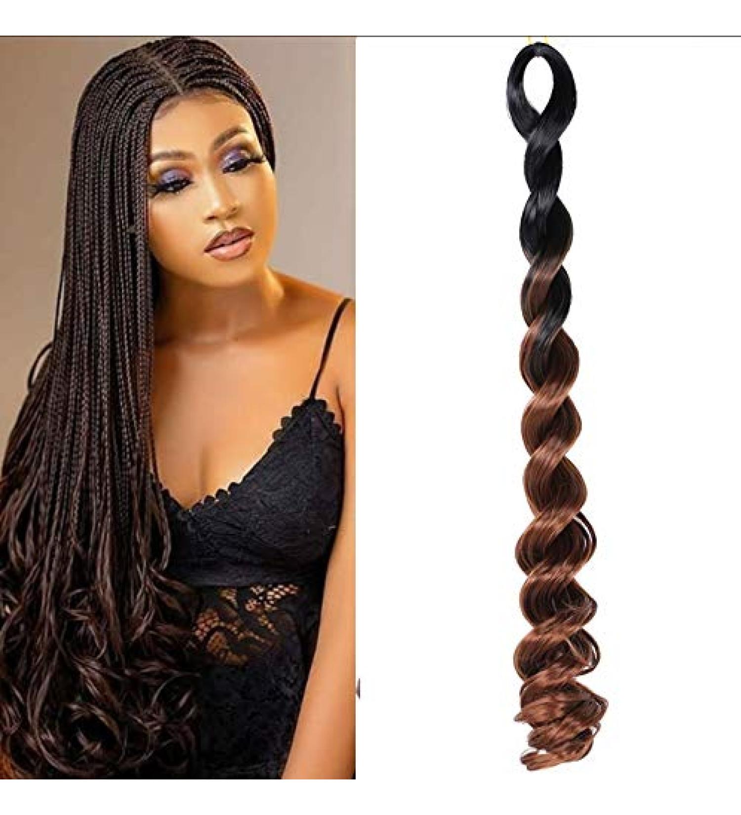 3x Synthetic Ombre Braids Extension - Black-Dark Brown 20 Crochet Hair for Stylish Twists - International Shipping Available - Buy Online on GoSupps.com