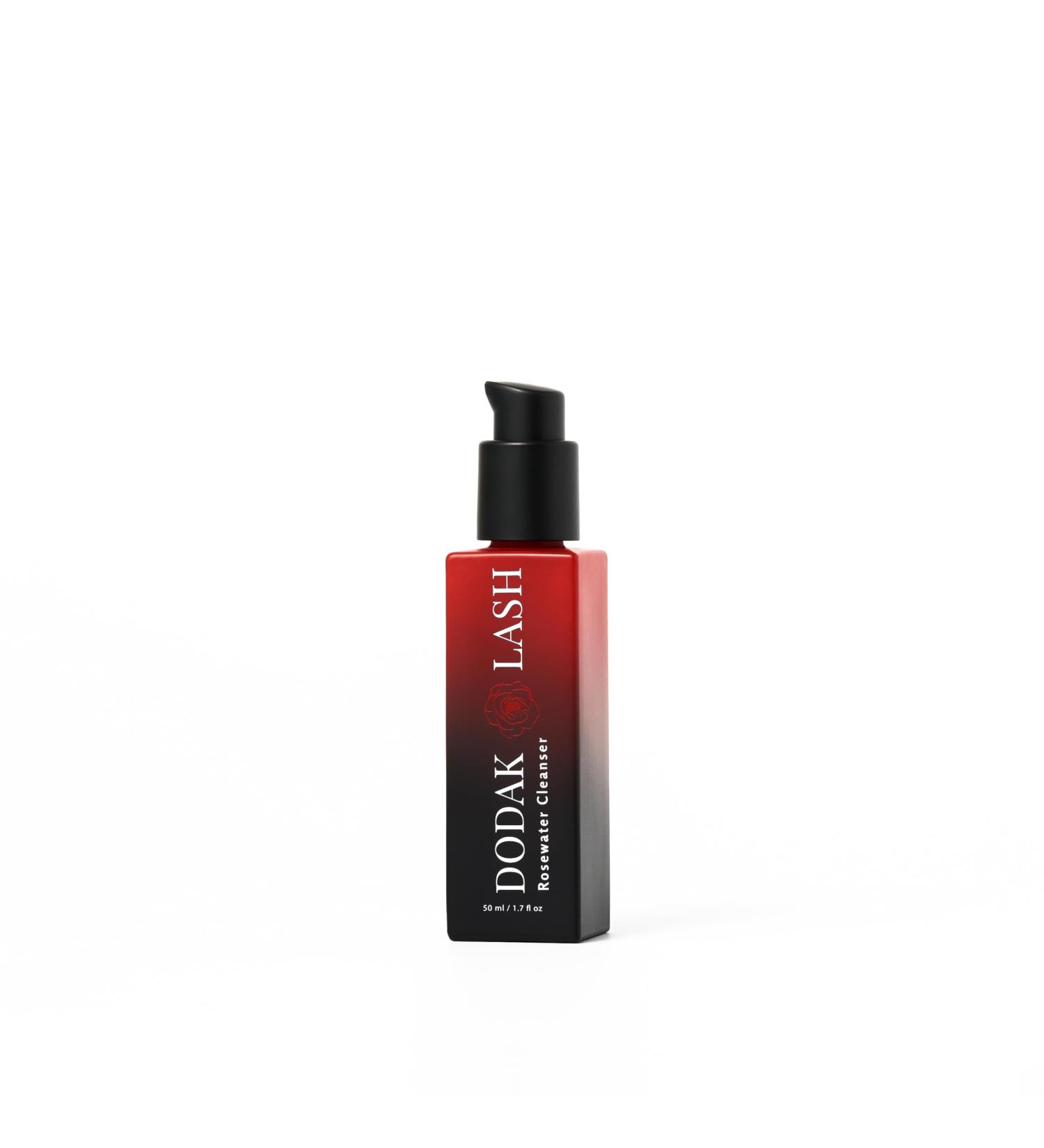 Eyelash Extension Shampoo Eyelash Extension Cleanser Glass Bottle Makeup Remover Sulfate Paraben and Phthalate Free for Home and Salon Use (50 ml Rosewater)