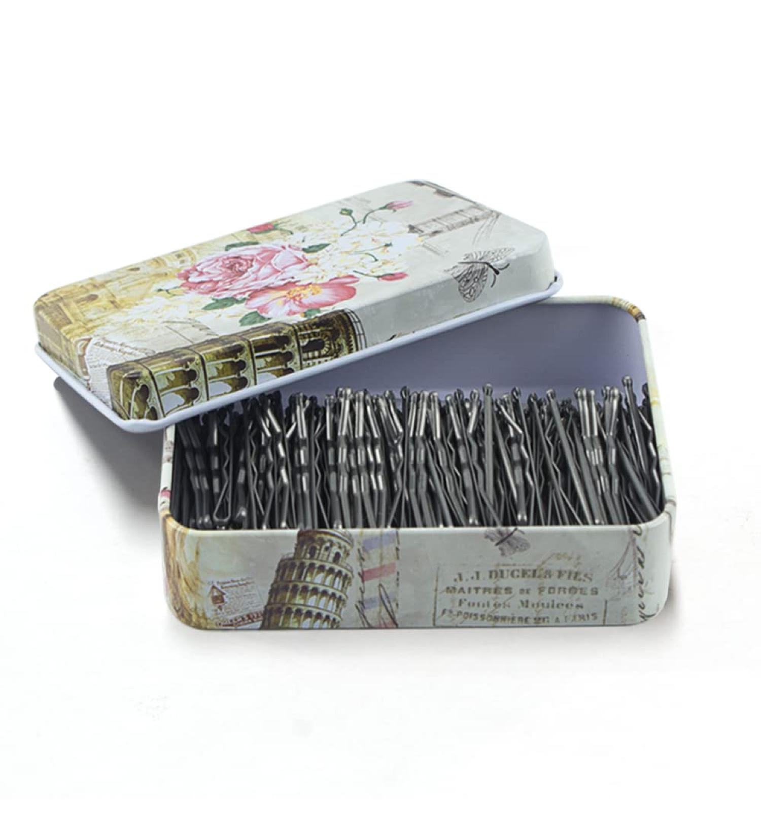 200 Mini Silver Bobby Pins in Cute Case - 1.38 Inch Small Hair Pins for Buns - Premium Gray Hair Pins for Kids, Girls, and Women - Ideal for All Hair Types - Buy Online on GoSupps.com