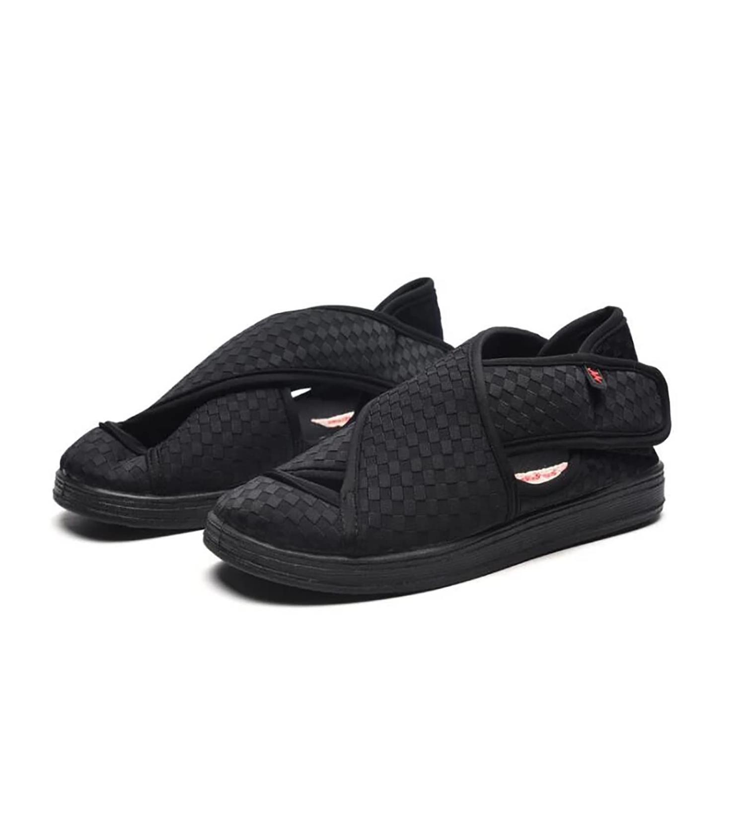 Ladies Diabetic Edema Shoes - Adjustable Open Toe Slippers for Swollen Feet | Comfortable Outdoor Foam Footwear for Plantar Fasciitis - Size 6 Black - Buy Online on GoSupps.com