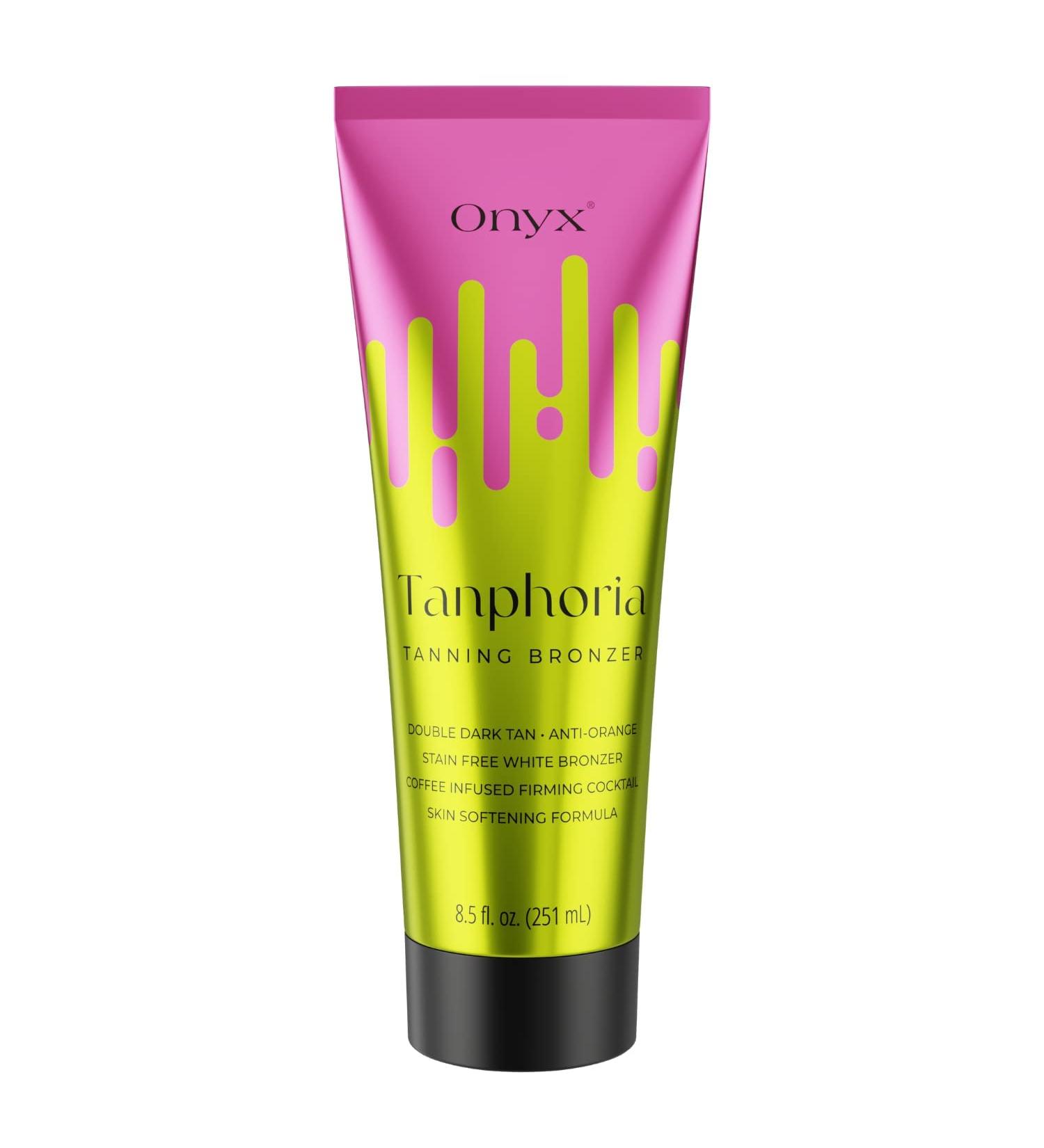 Onyx Tanphoria Bronzer Tanning Lotion - Ultra Dark Tan Enhancer with Aloe Vera and Coffee Blend for Firming - Gradual Tanning Lotion - Buy Online on GoSupps.com