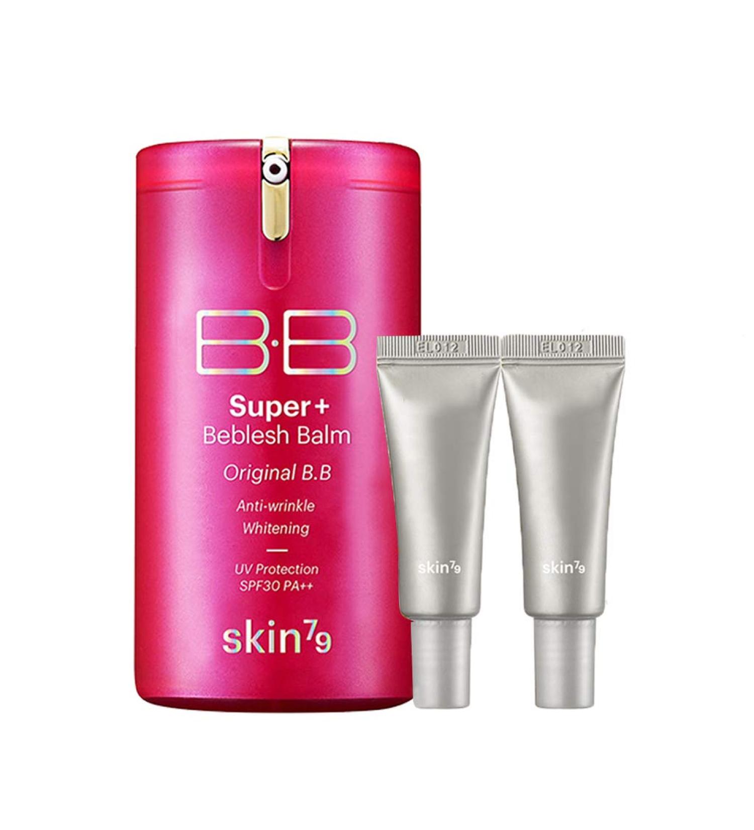SKIN79 Super+ Beblesh Balm Original BB Cream 1.35 fl.oz + 2 Travel Size BB Cream Pink 7g - Buy Online on GoSupps.com