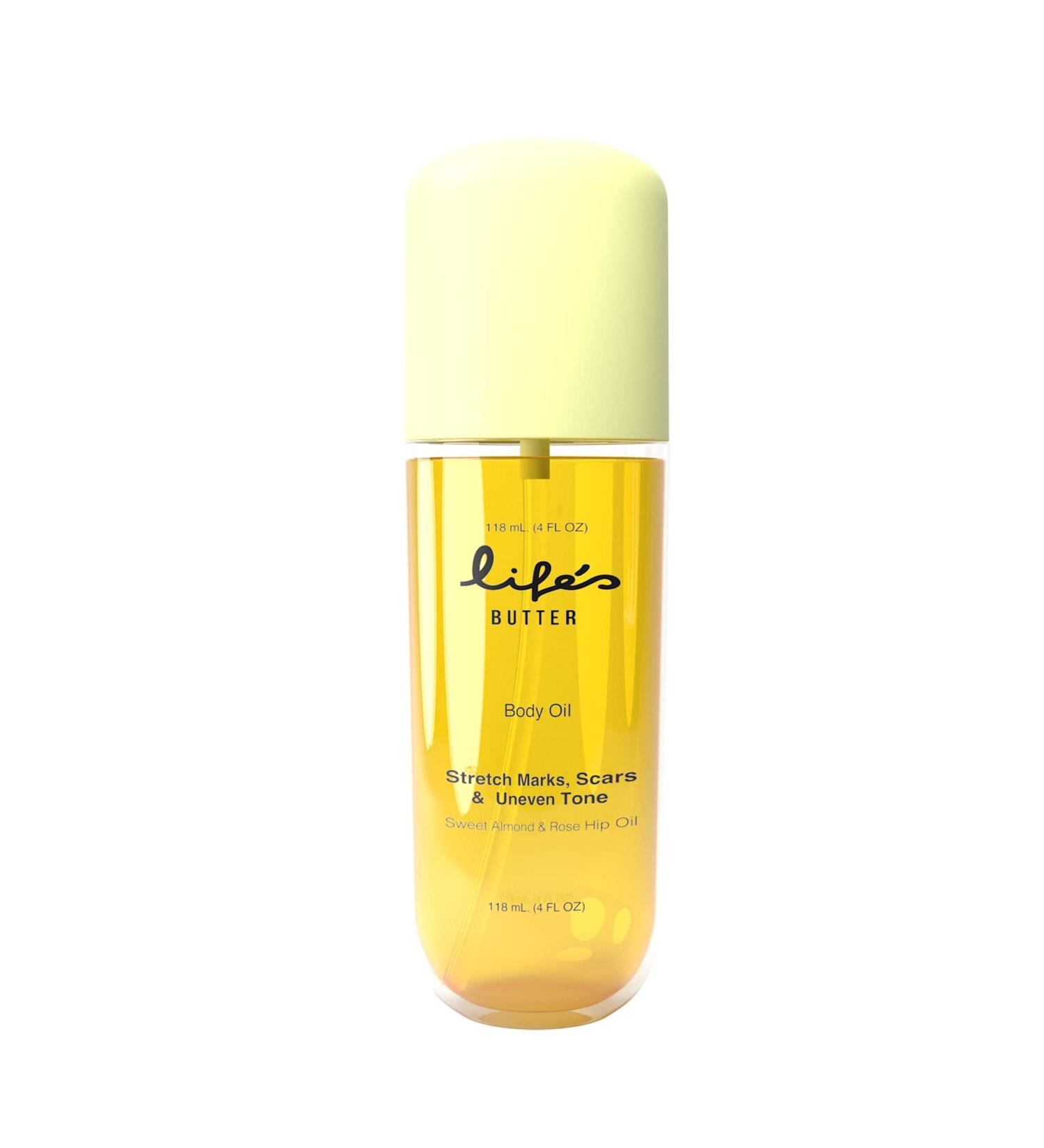 Life's Butter Body Oil - 100% Natural with Jojoba Sweet Almond Sunflower & Grapeseed Oils for Scars Stretchmarks Pregnancy Elasticity & Firming - Buy Online on GoSupps.com