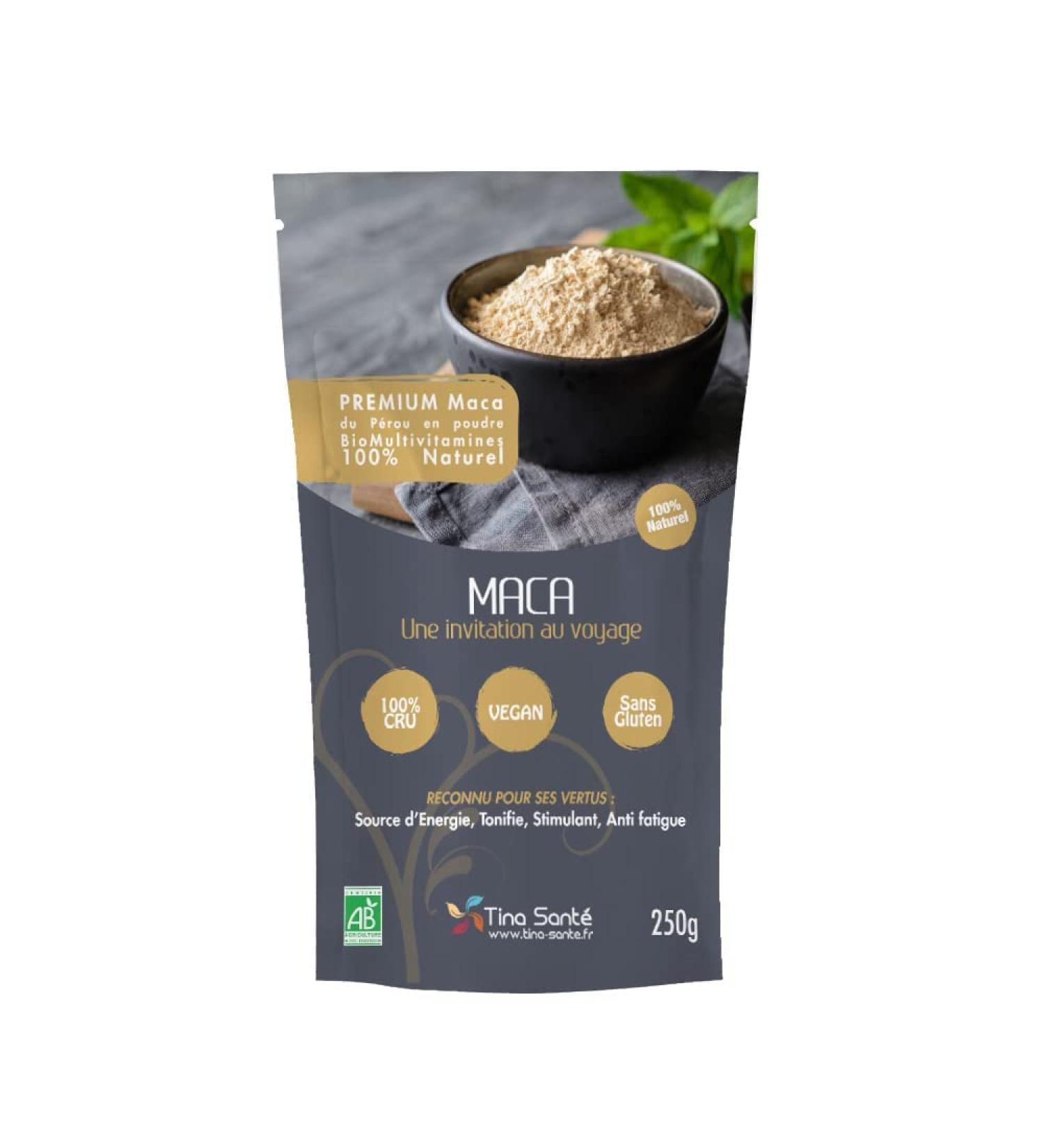 Organic maca powder 250 g. Maca + Stimulate and refuel energy organic maca powder. Origin Peru. Packaged in France. Environmentally responsible packaging. - Buy Online on GoSupps.com