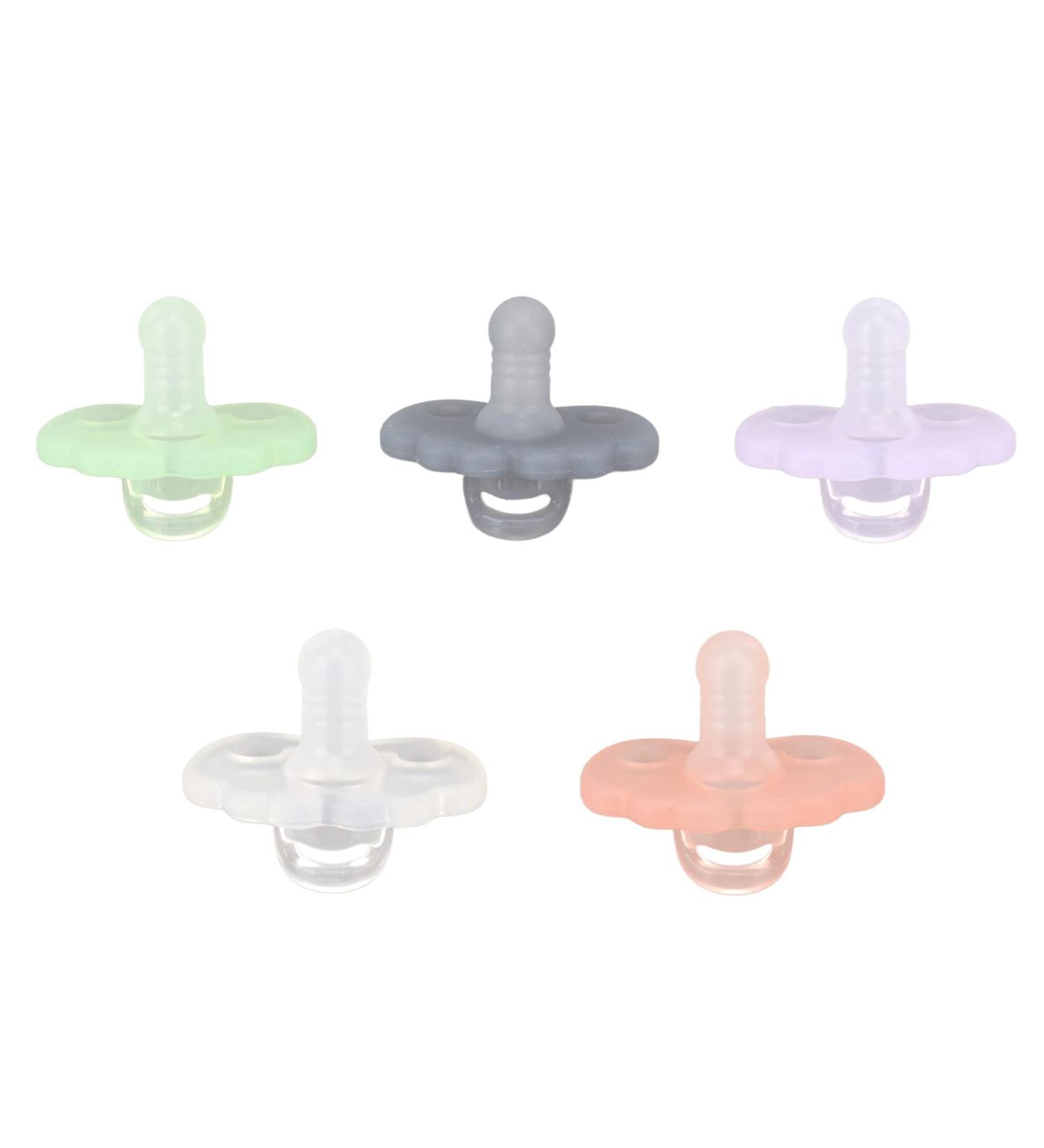Baby Silicone Pacifier 5 Pieces Bite Resistant Washable Portable Silicone Pacifier for Baby Type 1 - Buy Online on GoSupps.com