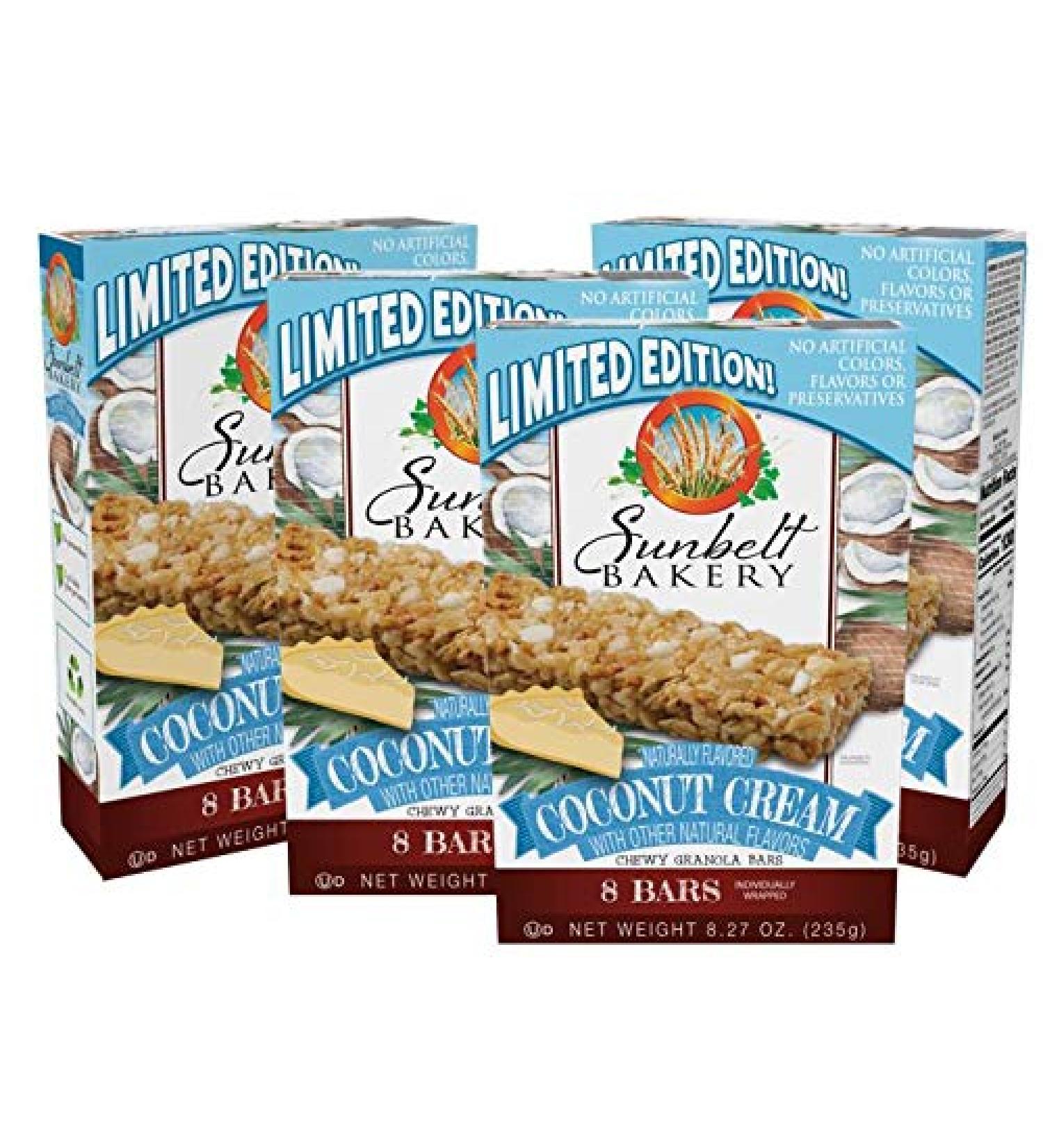 Sunbelt Bakery Coconut Cream Chewy Granola Bars - 8 Bars x 4 Pack | Coconut Flavor - Buy Online on GoSupps.com